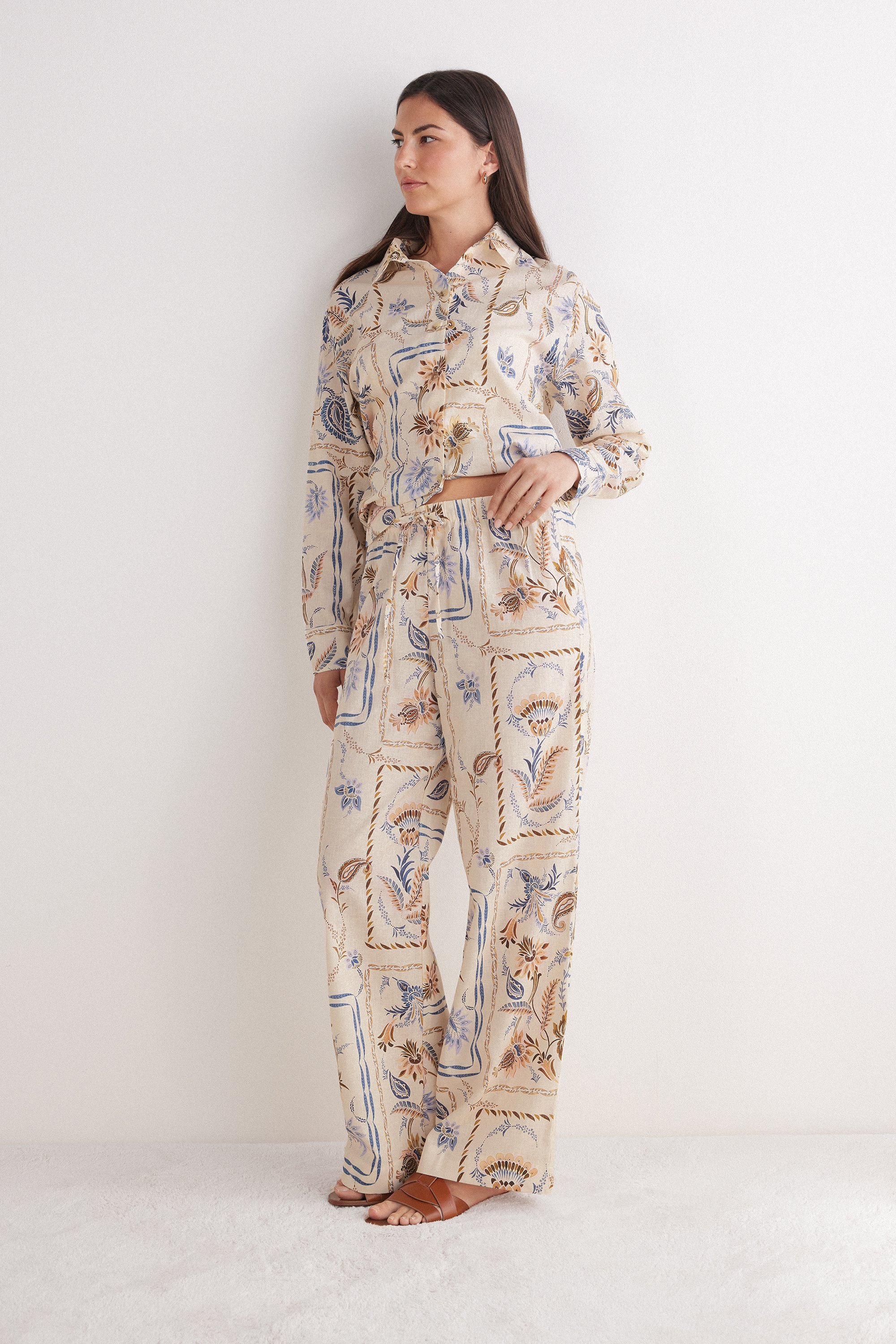 Italian Riviera Linen and Cotton Trousers