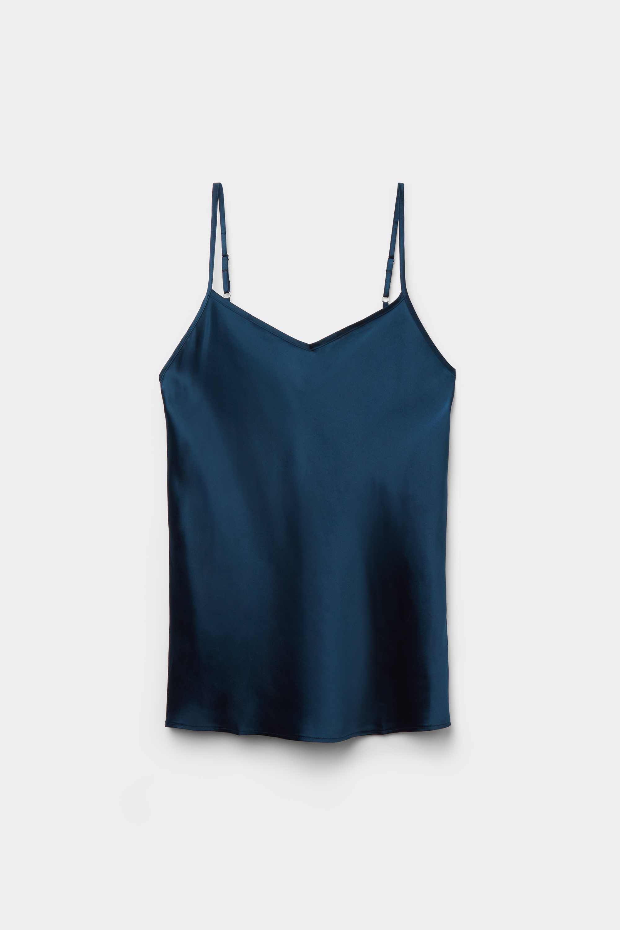 シルクサテン Vネック トップス