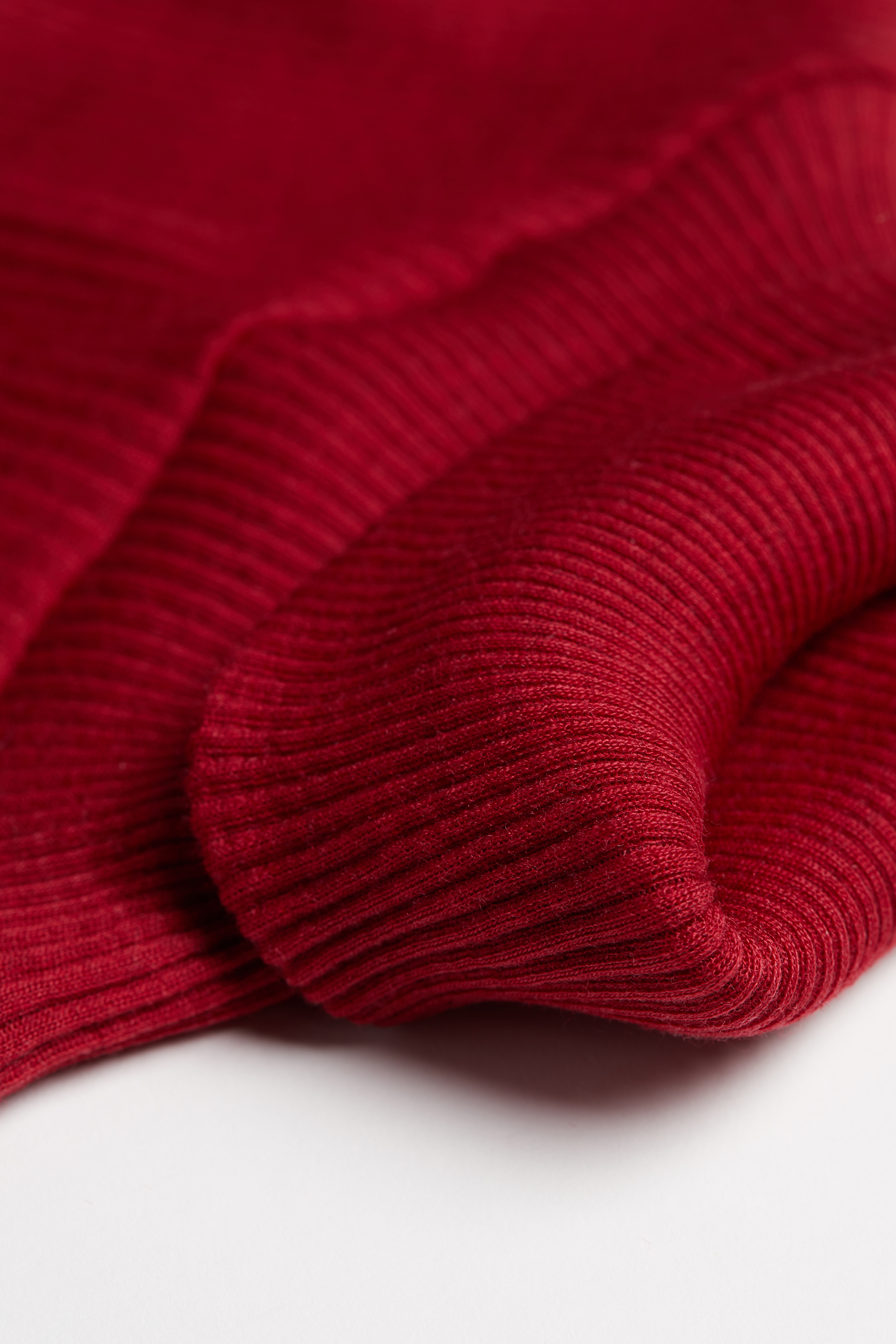 ウール＆シルク長袖ハイネックトップス