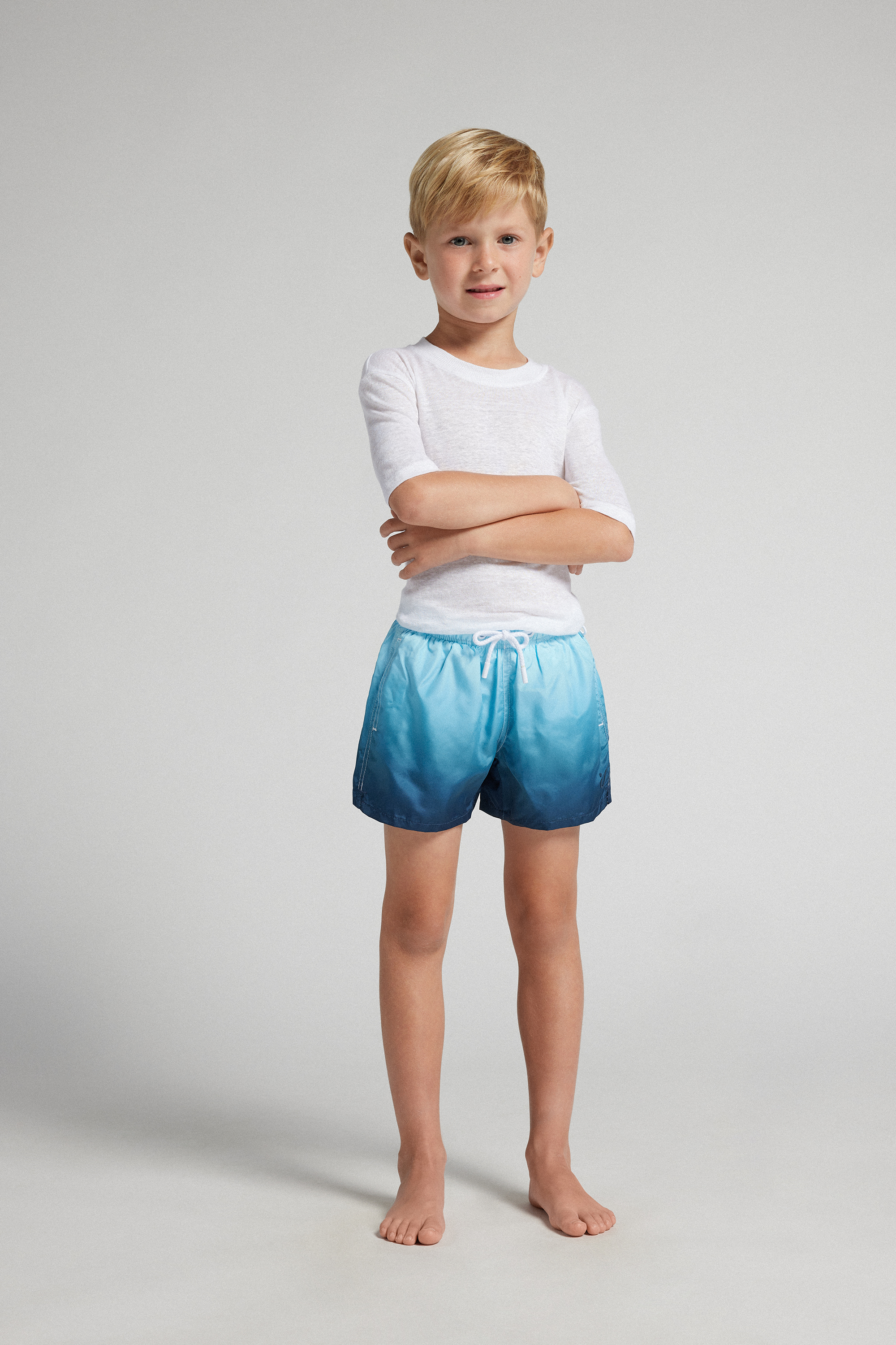 ブルー グラデーションプリント ボーイズ スイムボクサー