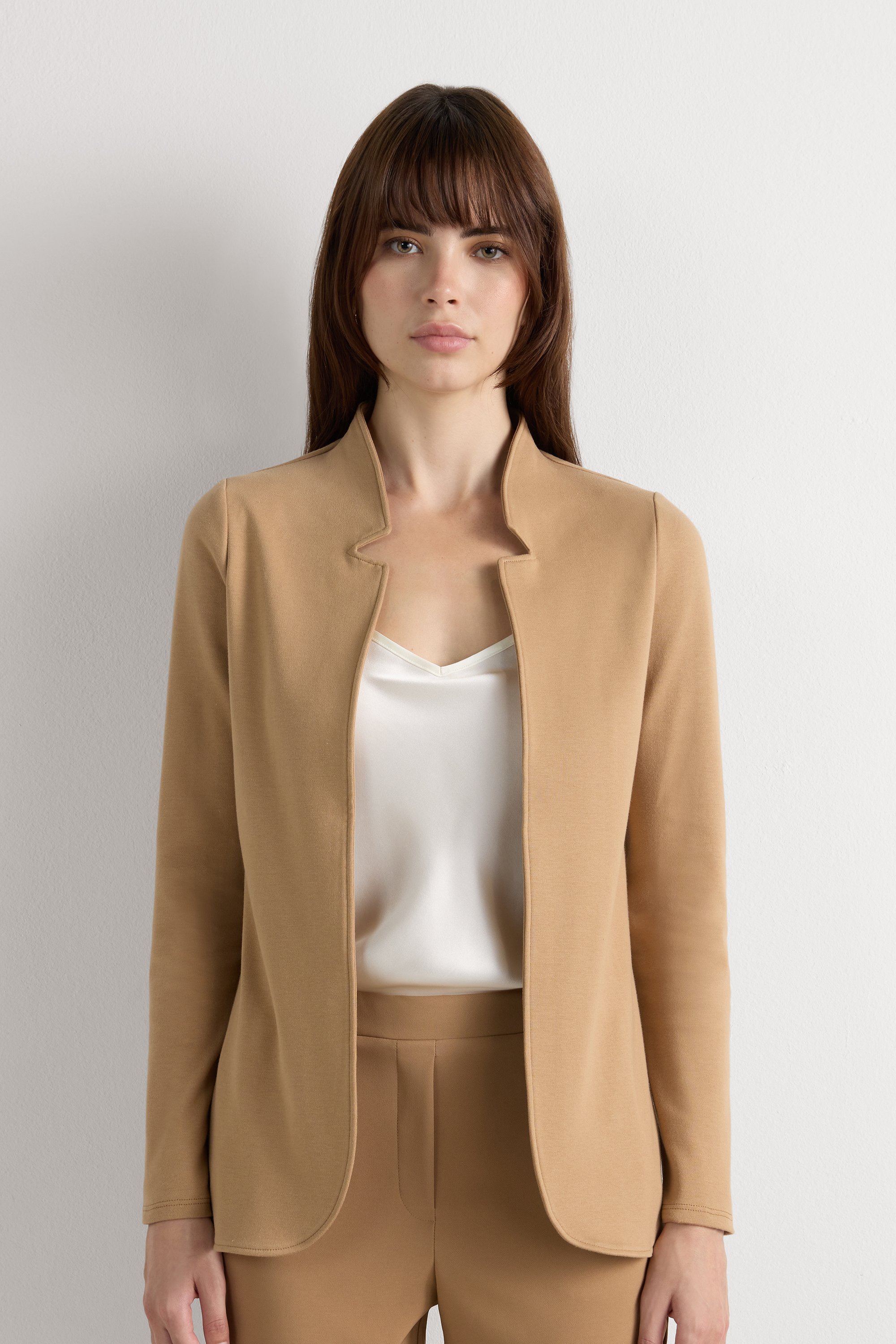 コットン インターロック編み 長袖カーディガン