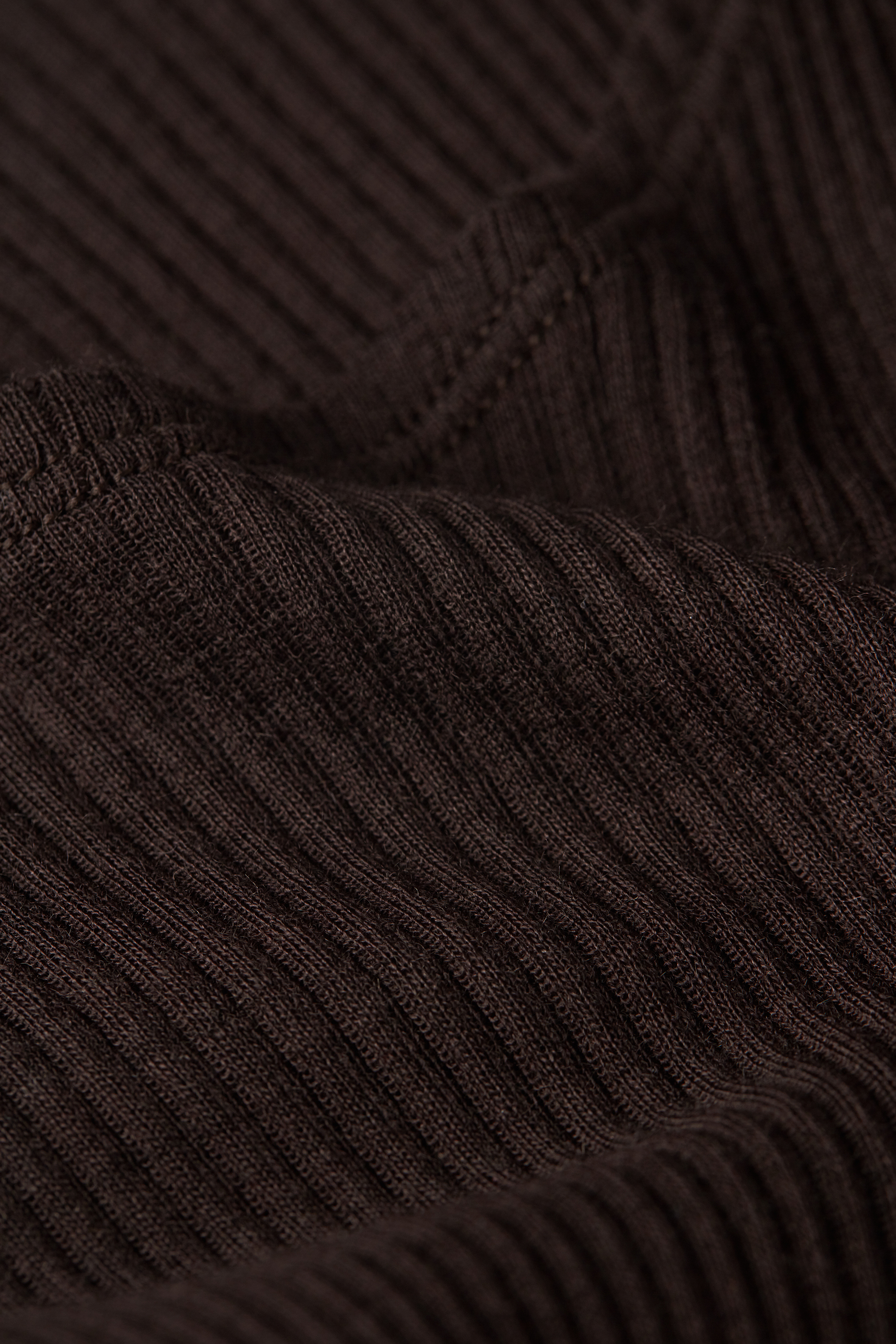 ウール＆シルク ラウンドネック ロングスリーブ ワイドニット