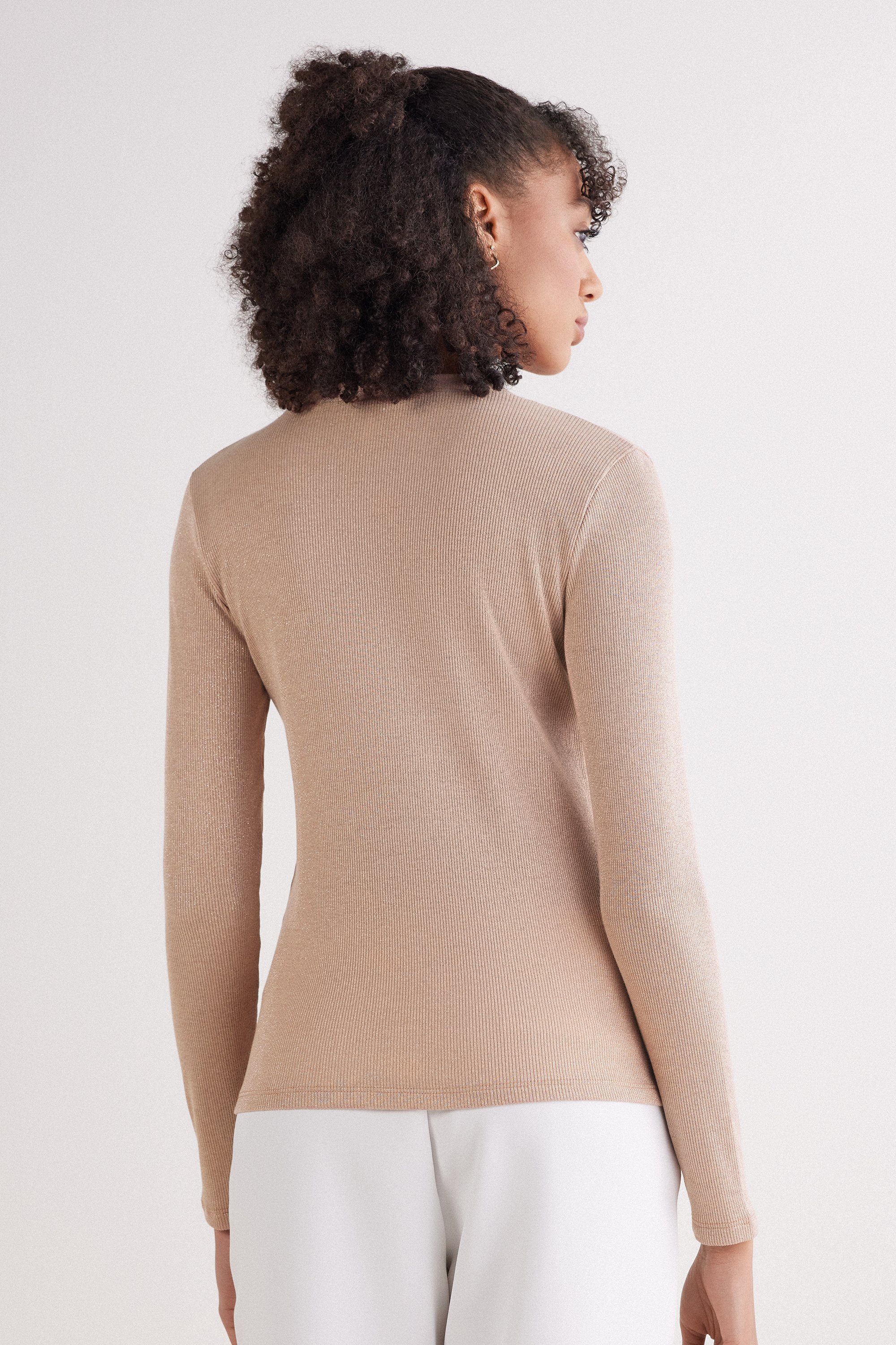 ラメ コットンリブ カーディガン