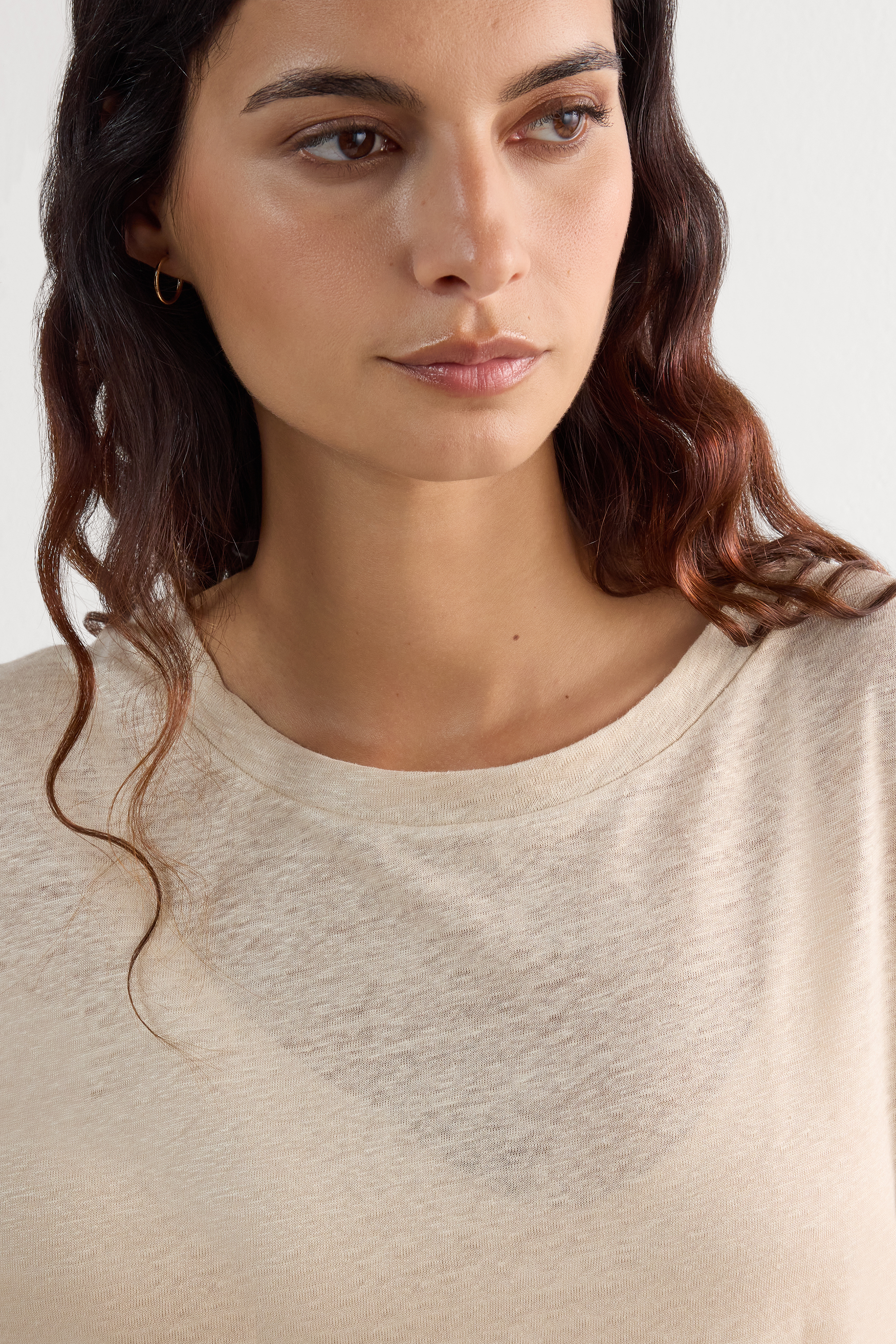 リネン ボートネック ニット