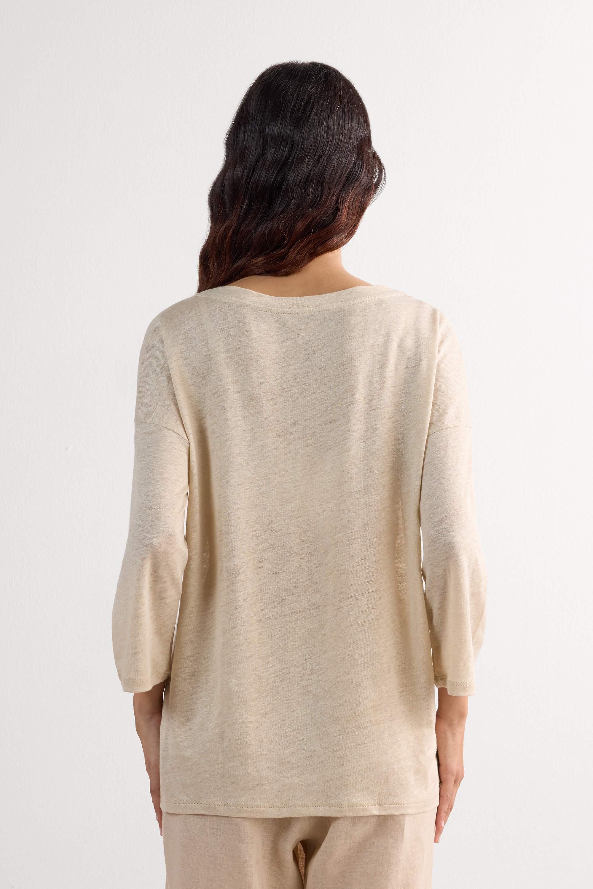 リネン ボートネック ニット