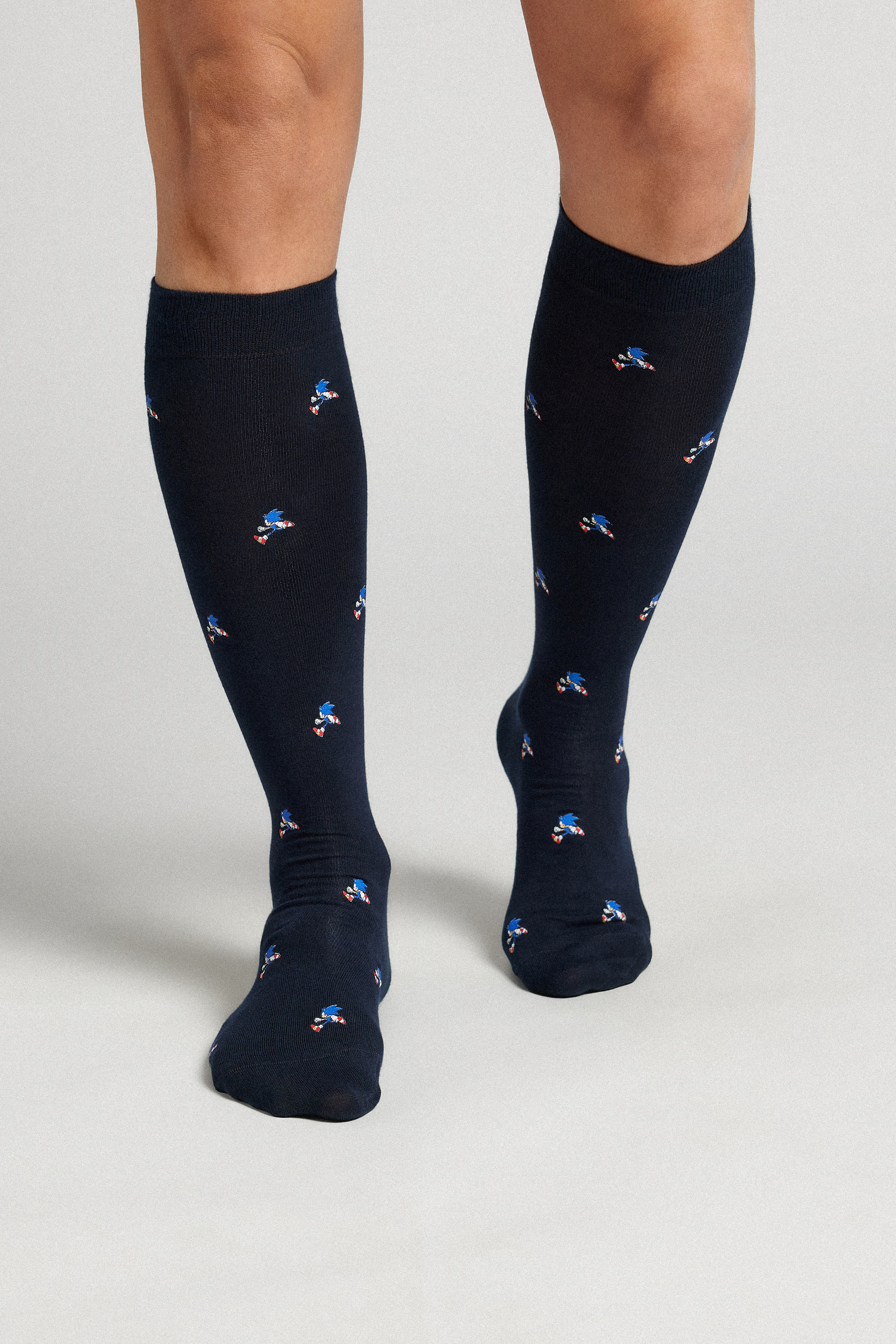 ソニックプリント コットン ロングソックス