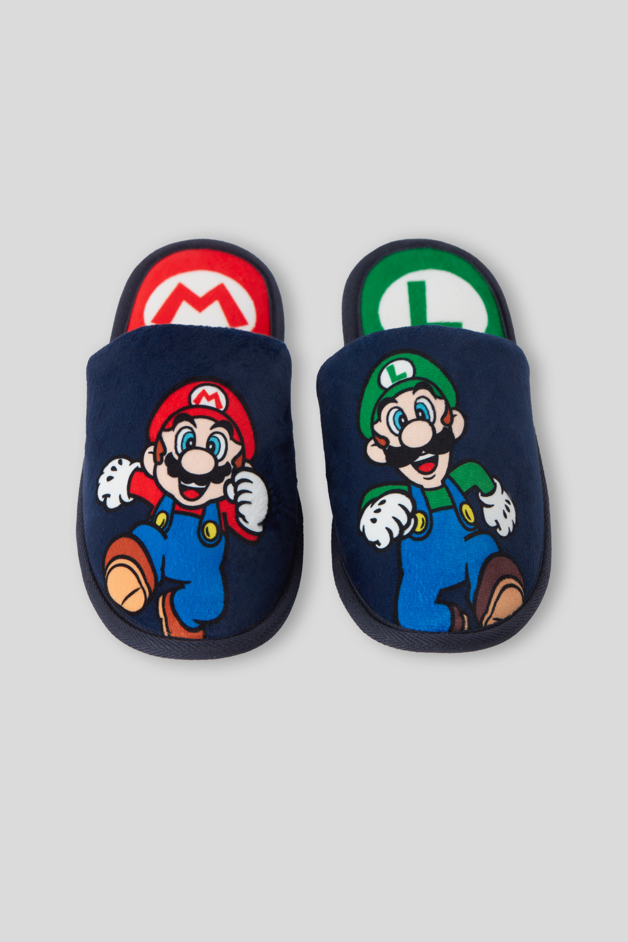 Super Mario Bros Chausson lot 2 paires pantoufles taille unique 27cm luigi  mario