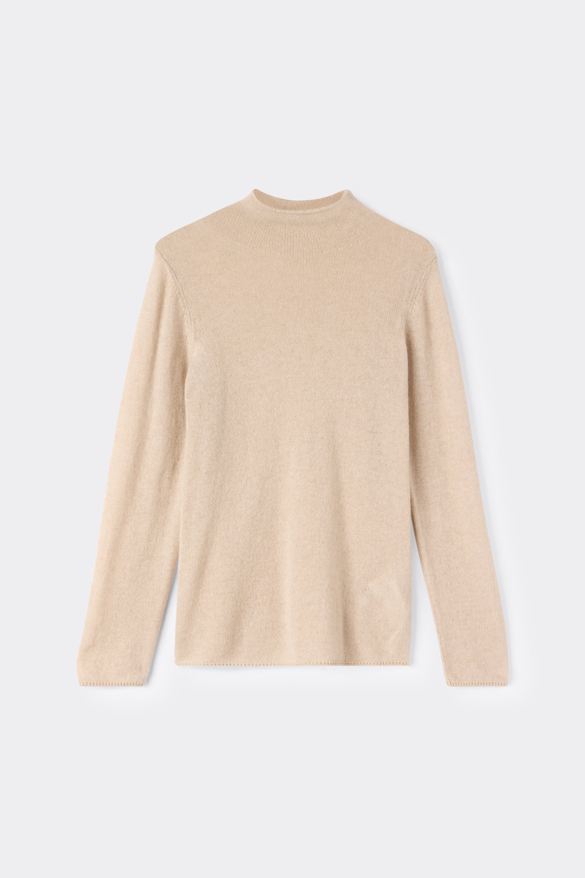カシミヤ100% ファネルネック ロングスリーブ ニット