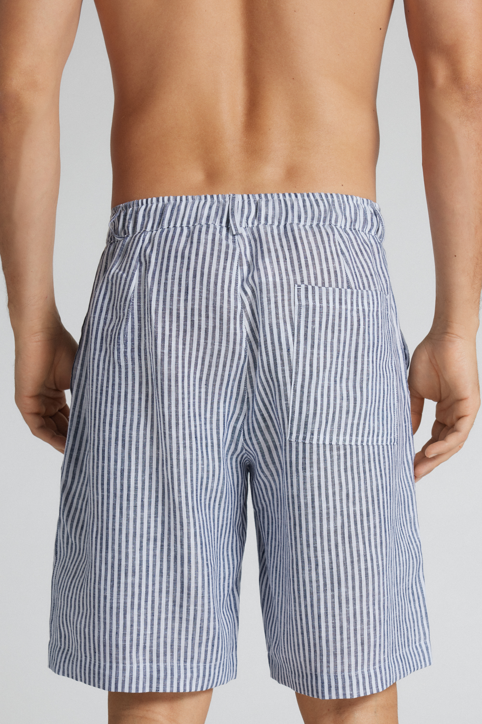 メンズ リネン100% ショートパンツ