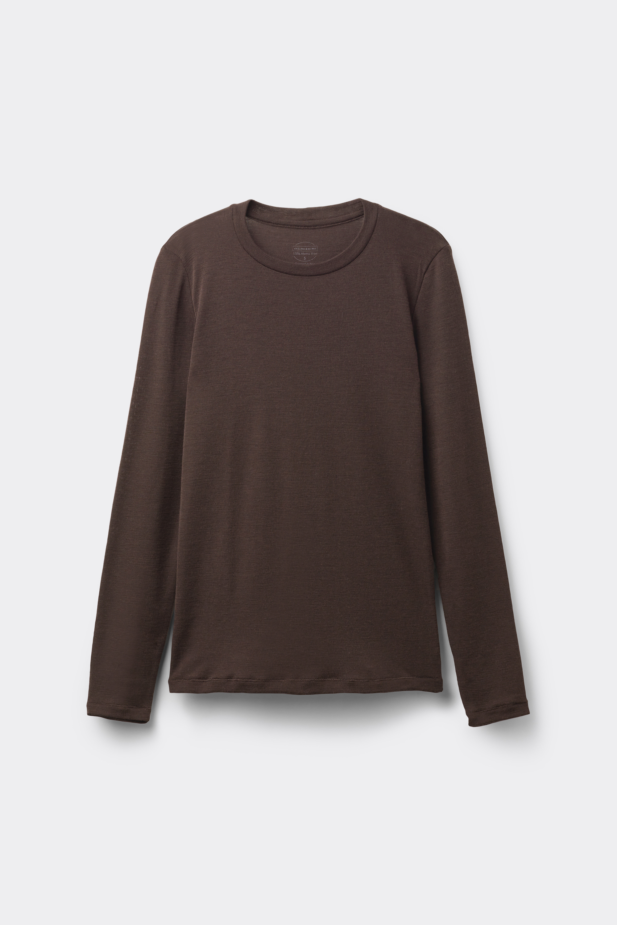 メリノウール100% ラウンドネック ロングスリーブ ニット