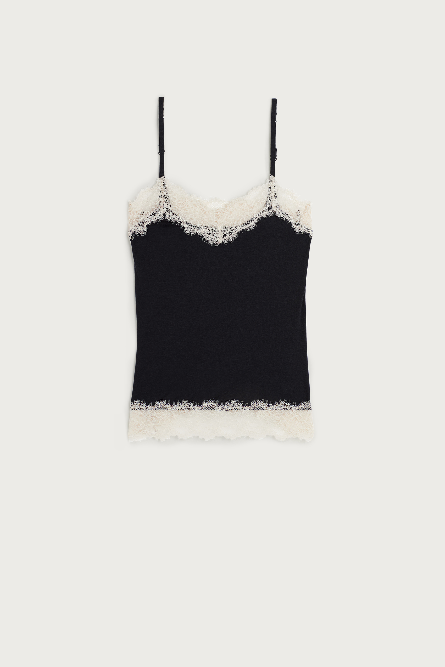 Top in Modal and Cashmere with Lace