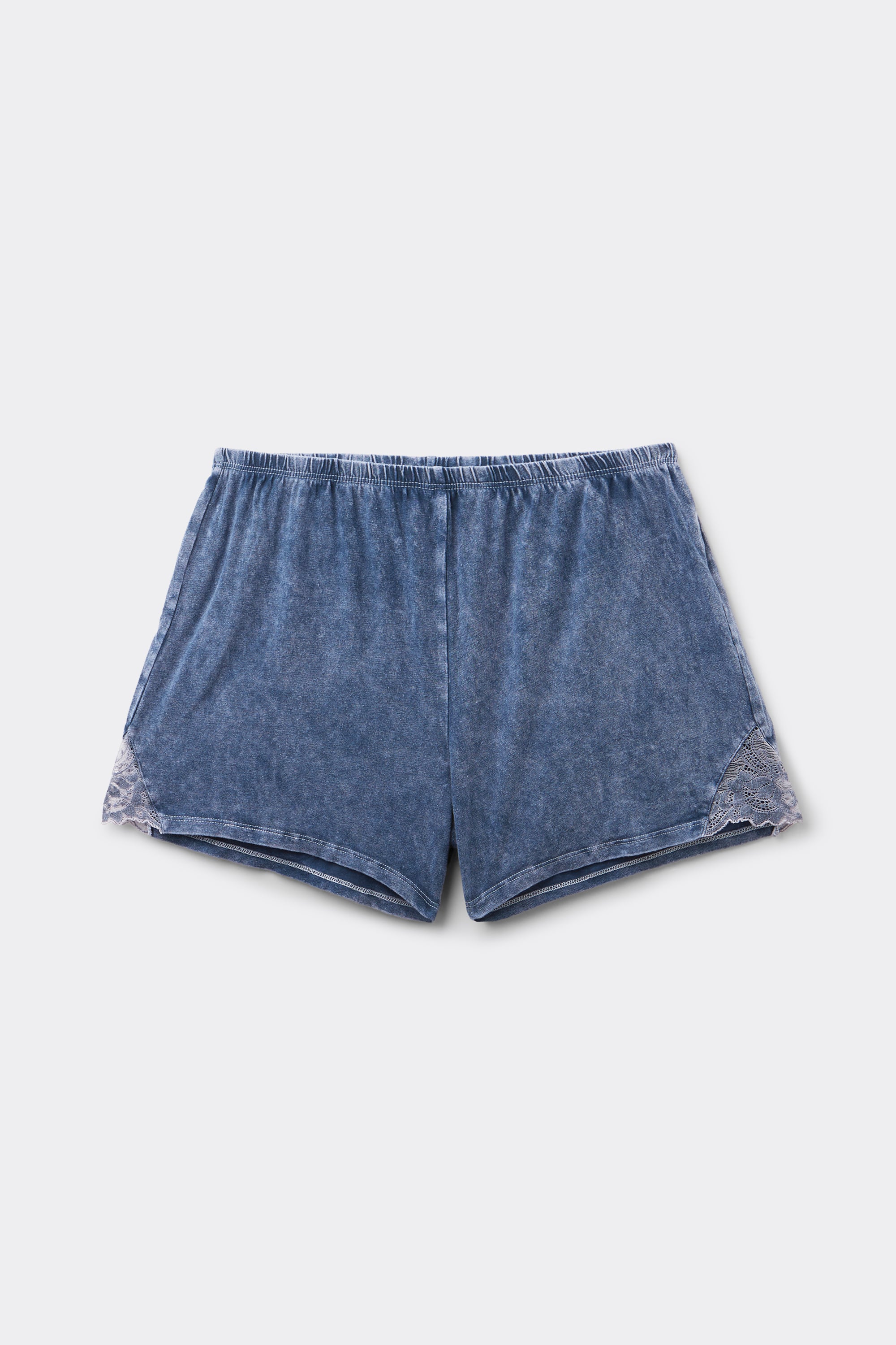 "Denim Romance" コットン＆レース ショートパンツ