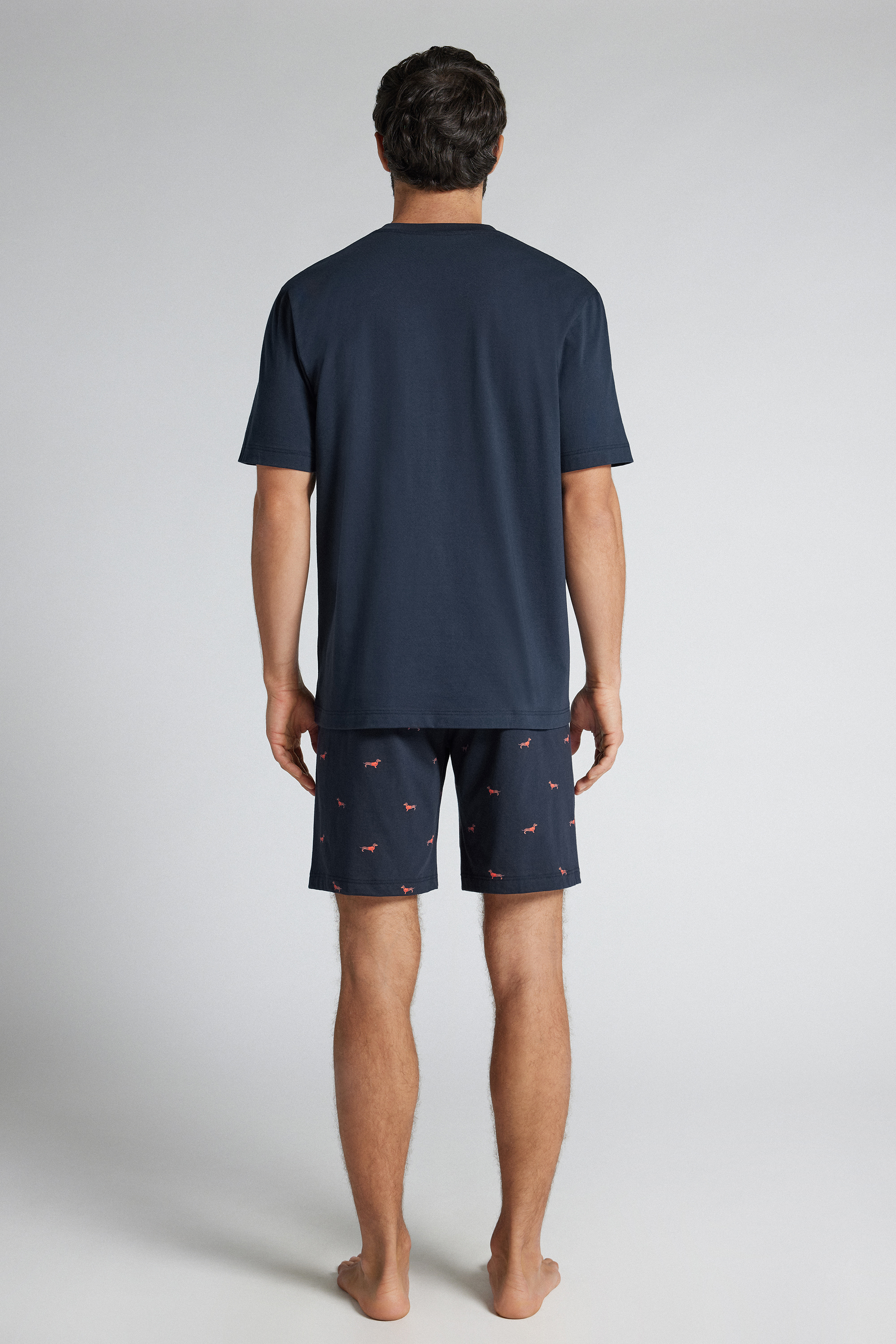 ダックスフンドプリント ジャージー ショートパジャマ