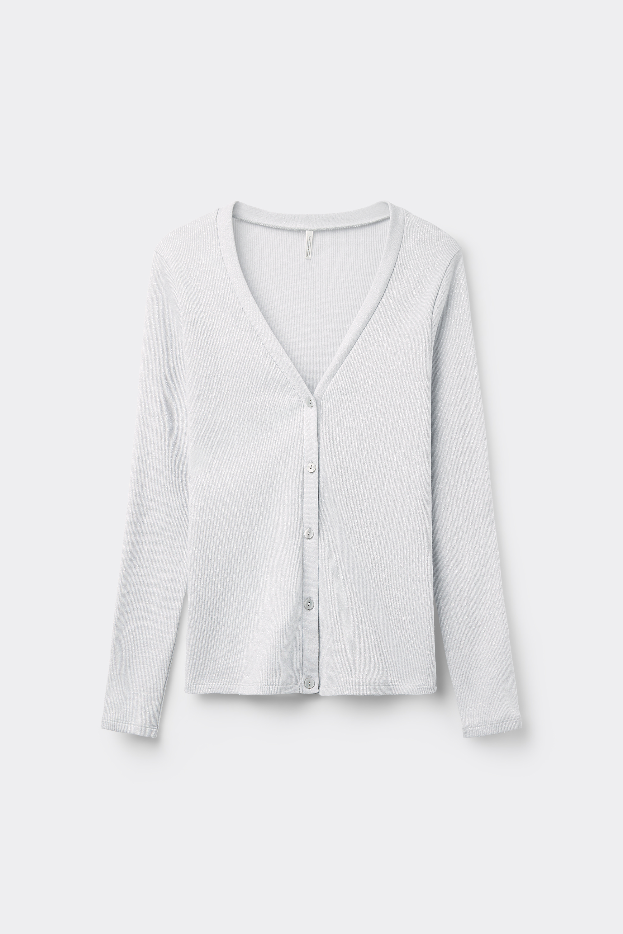 ラメ コットンリブ カーディガン