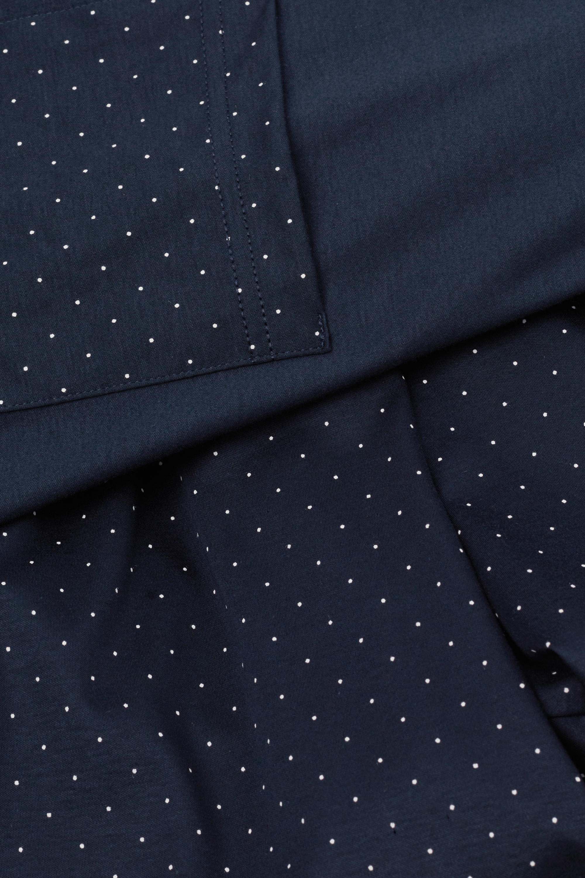 ドット柄 マーセライズド プレミアムコットン ロングパジャマ