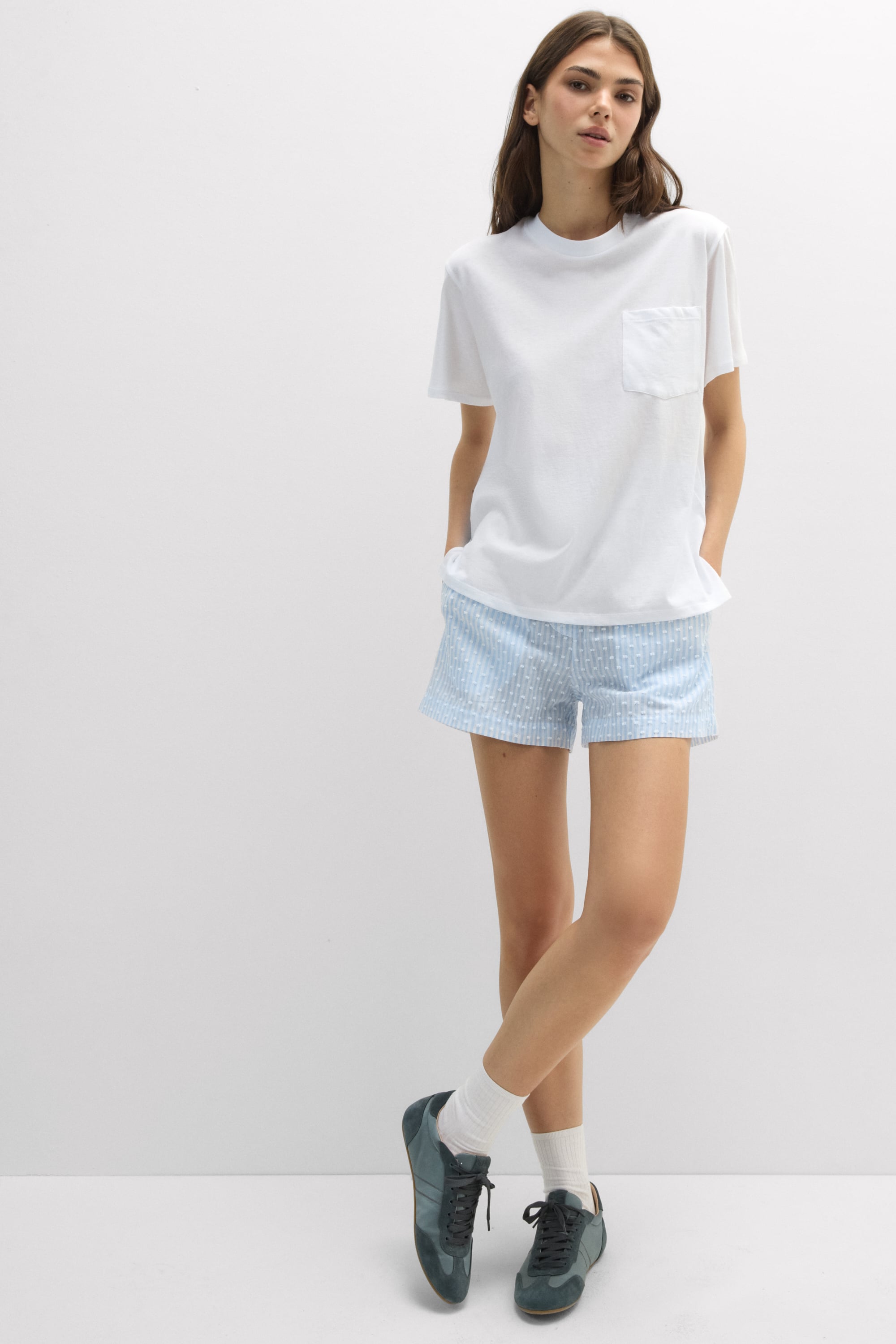 胸ポケット付き Ultrafresh コットン ショートスリーブ Tシャツ