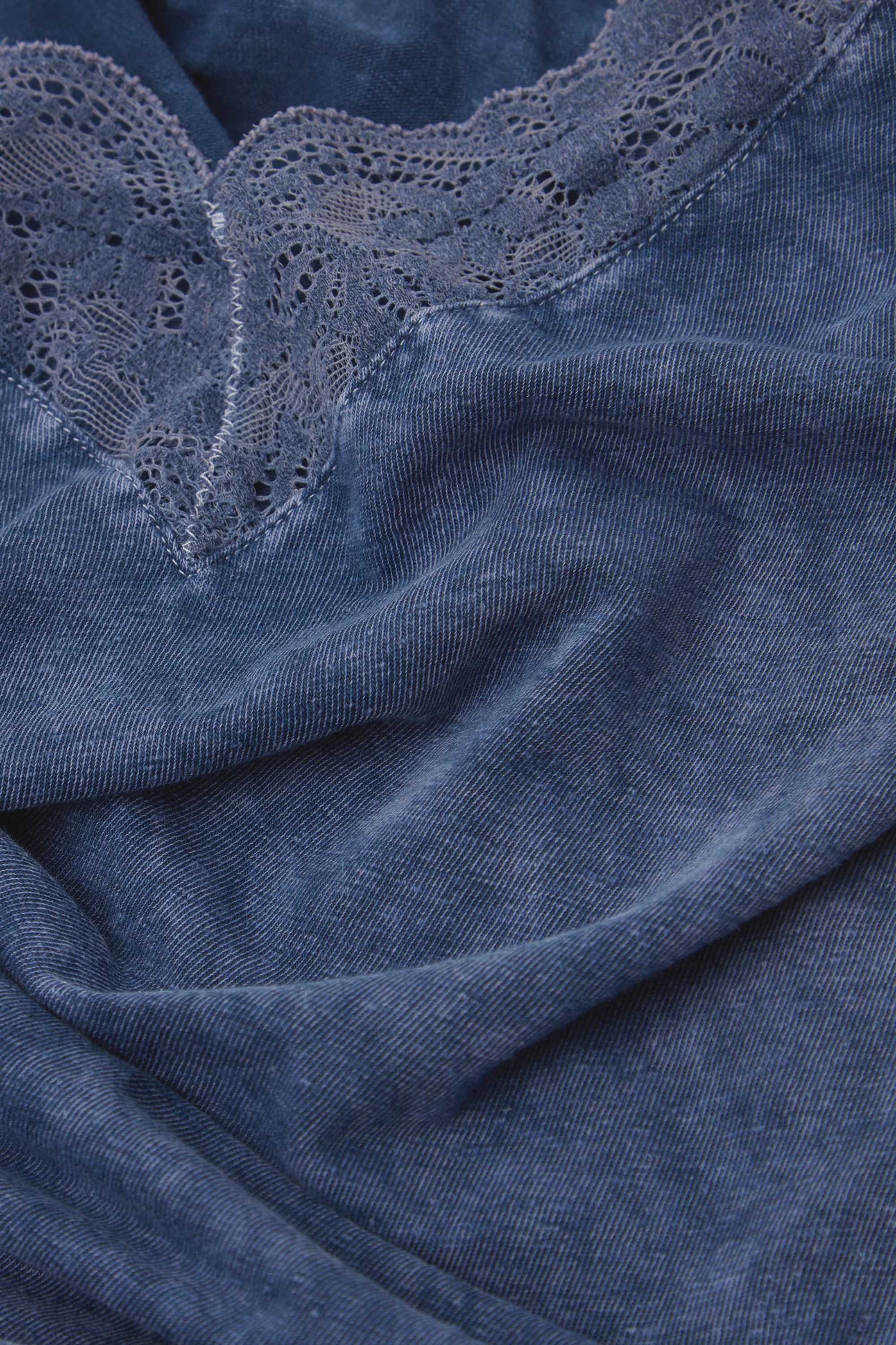 "Denim Romance" コットン＆レース トップス