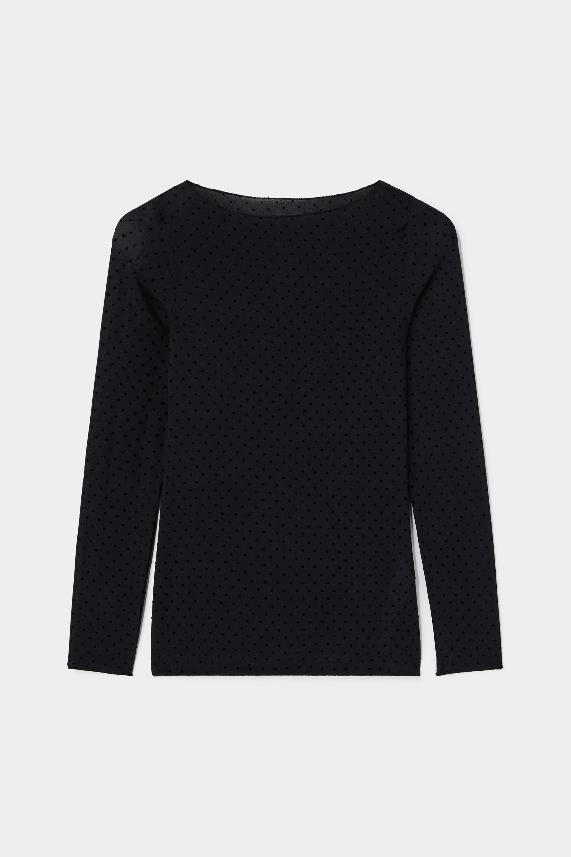 Intimissimi Bateau Neck Top in Ultralight with Cashmere with Flocked Dots - Intimissimi