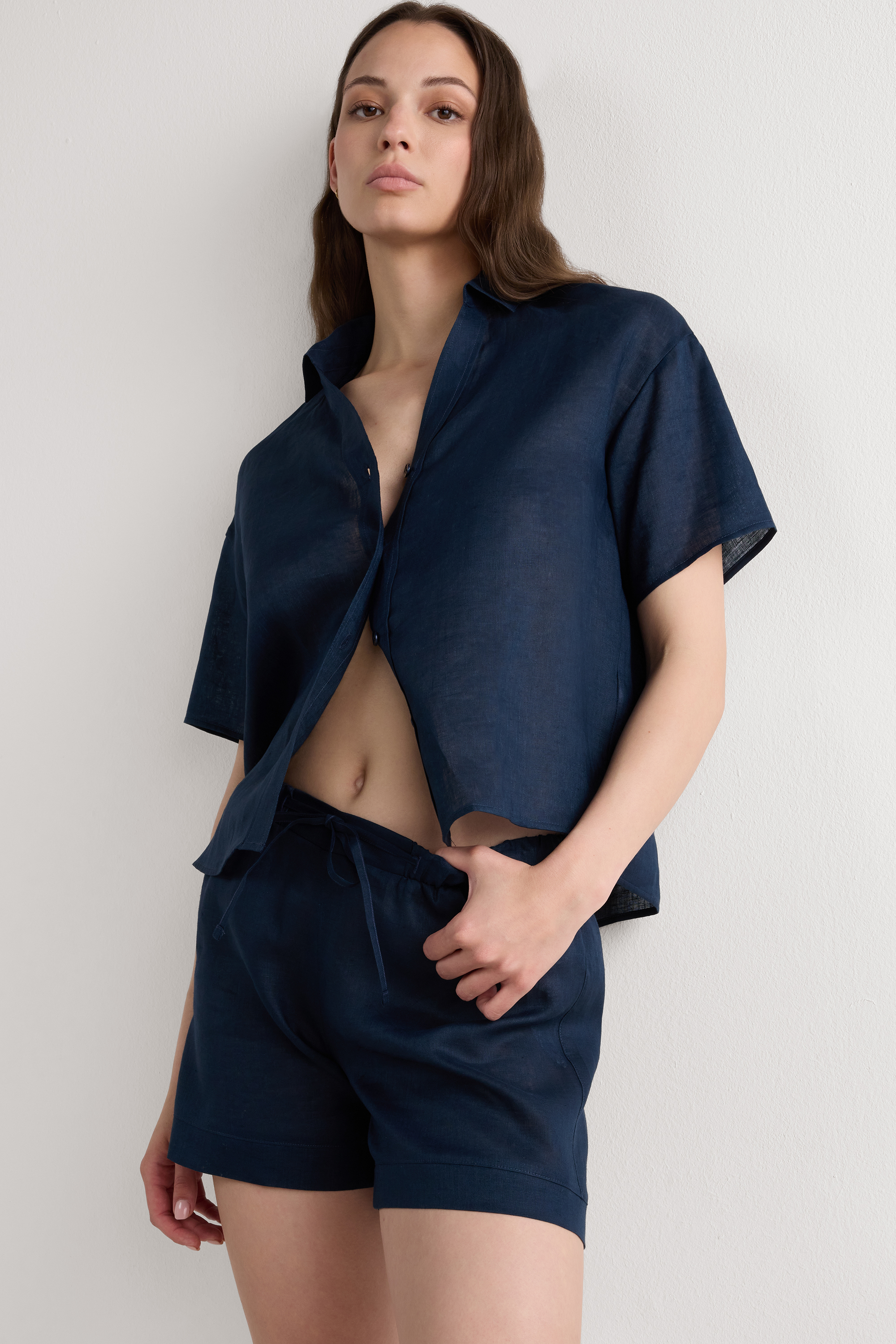 The Pure Linen リネンファブリック ショートスリーブ シャツ