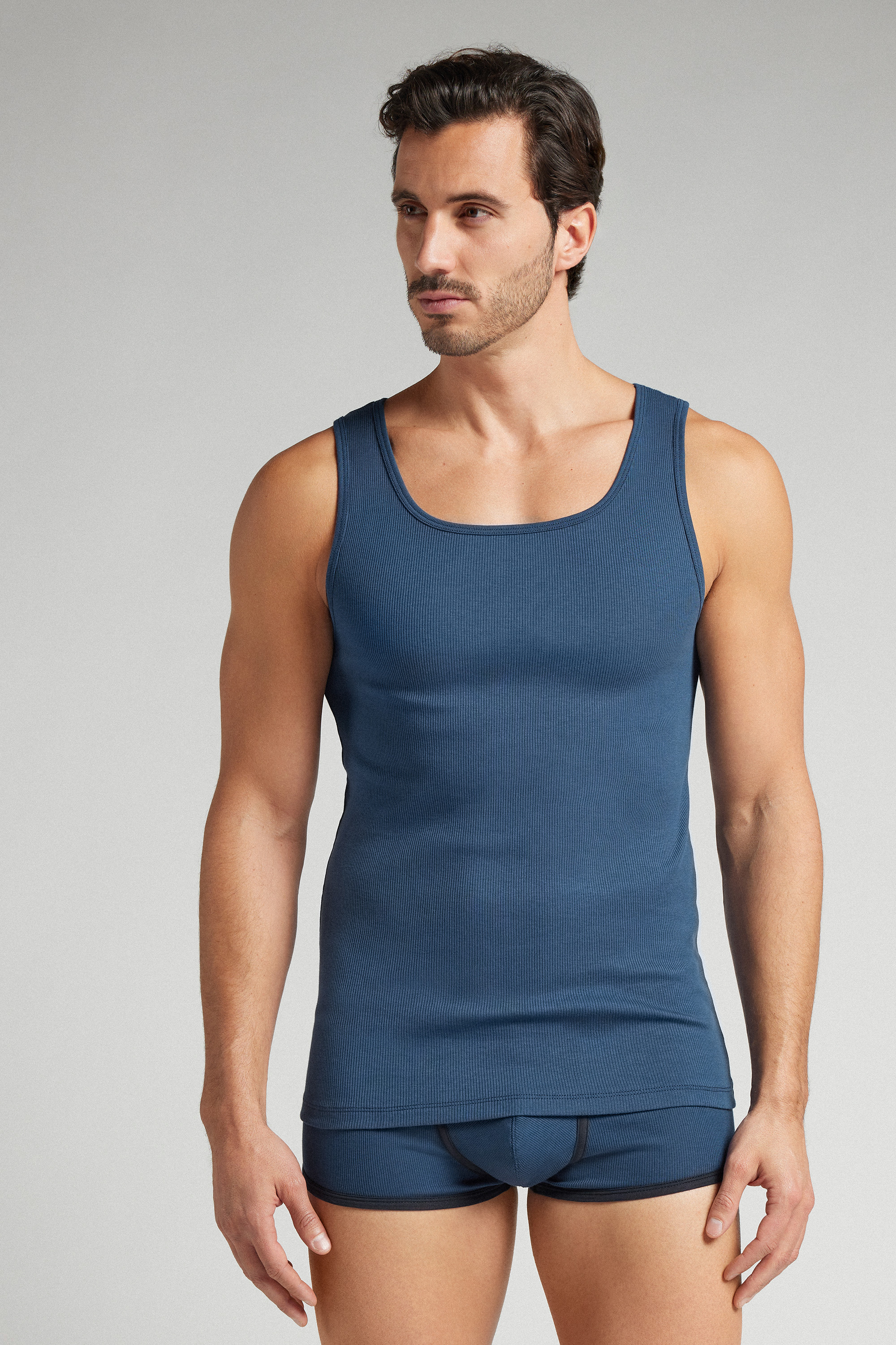 Superior Cotton Ribbed Tank Top  Size L