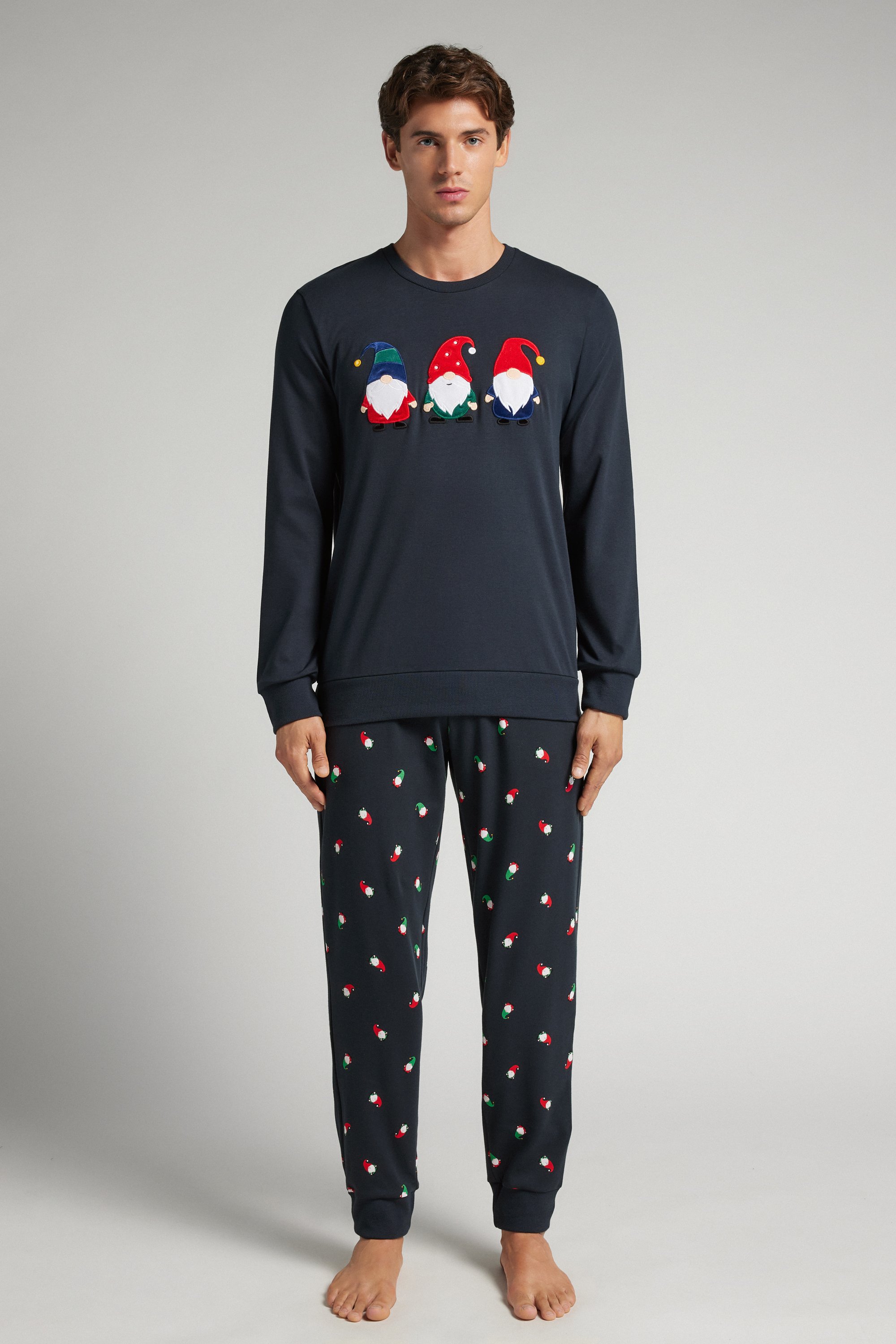 コットン ノームプリント ロングパジャマ