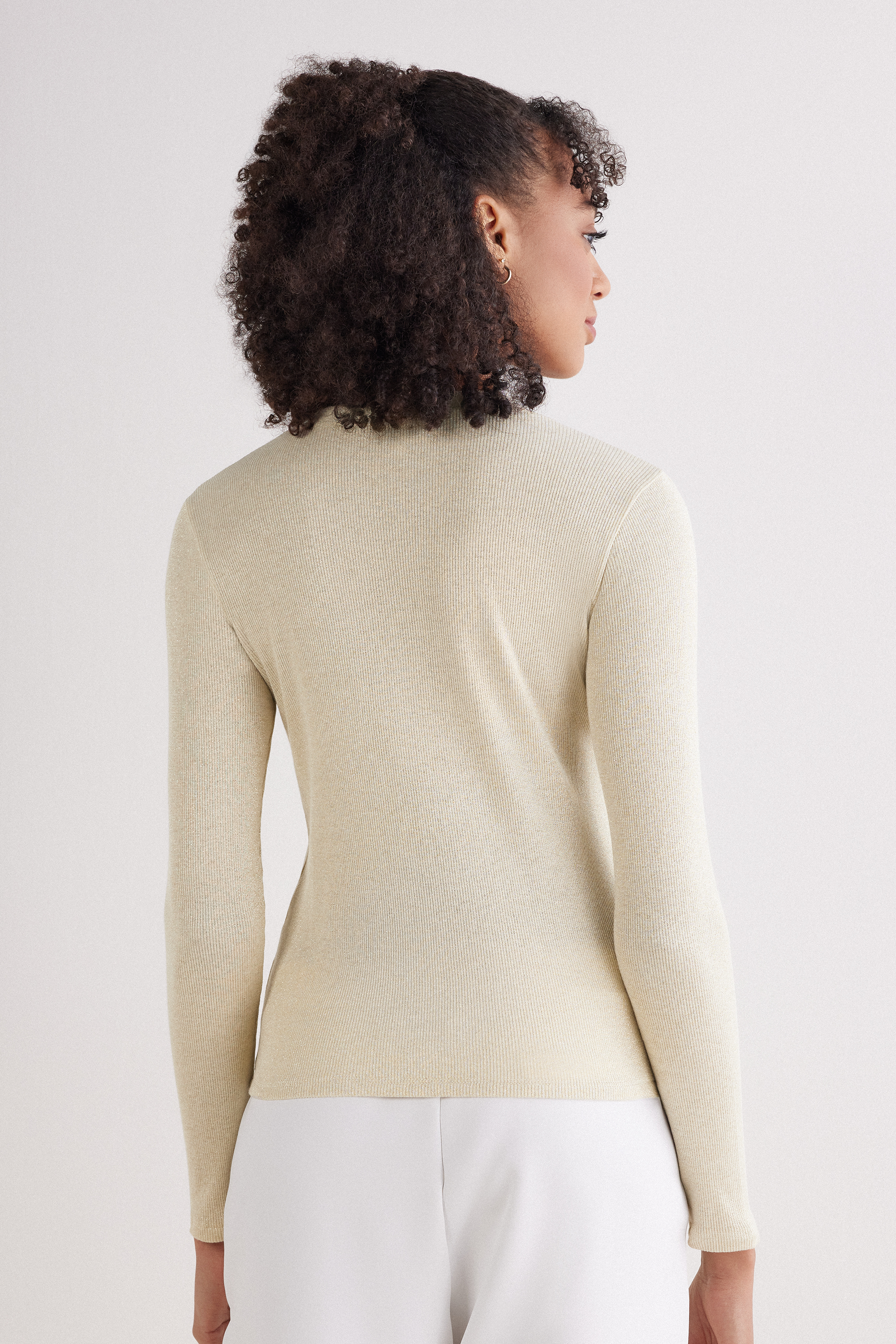 ラメ コットンリブ カーディガン