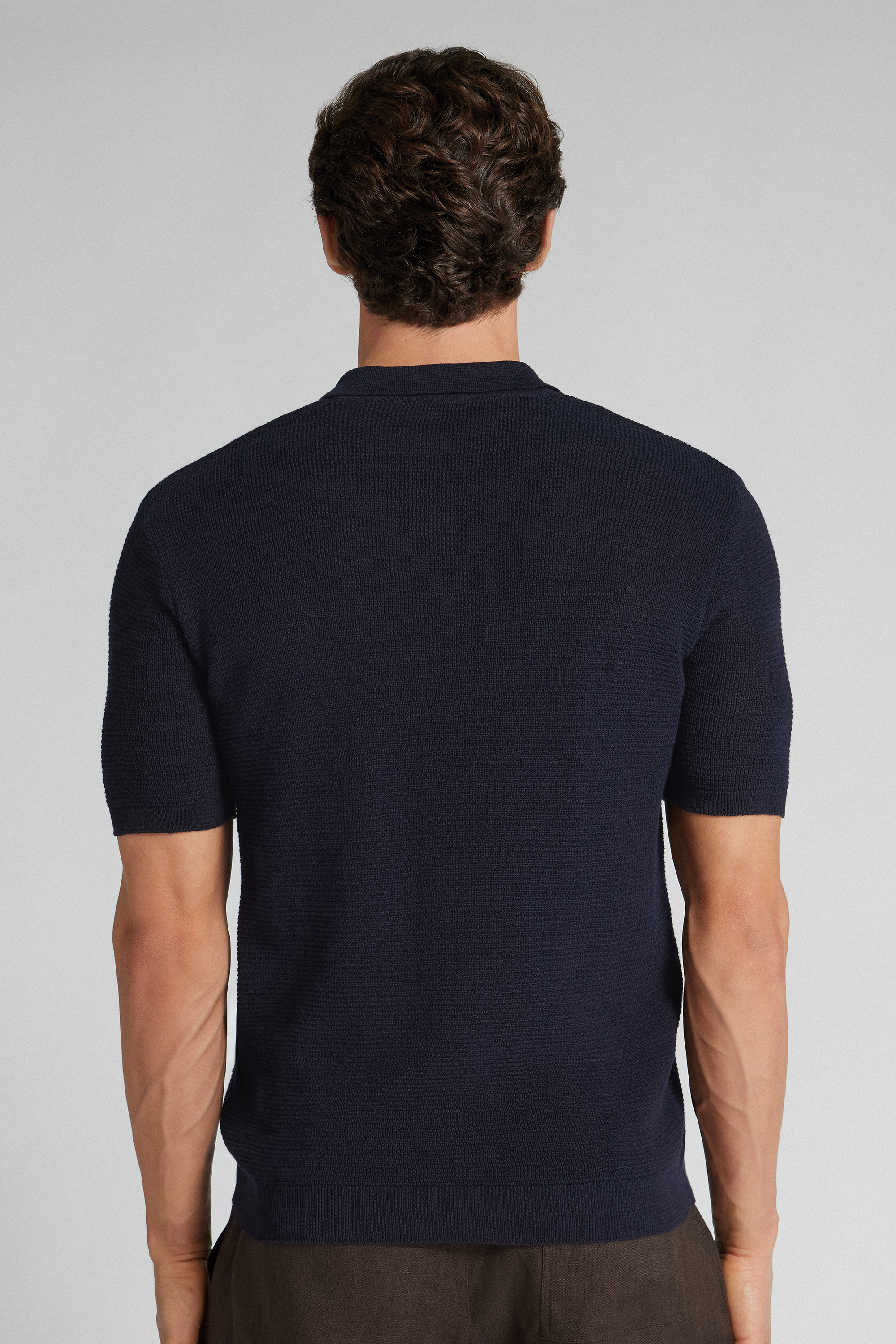 メンズ カットワーク コットン100% ポロシャツ