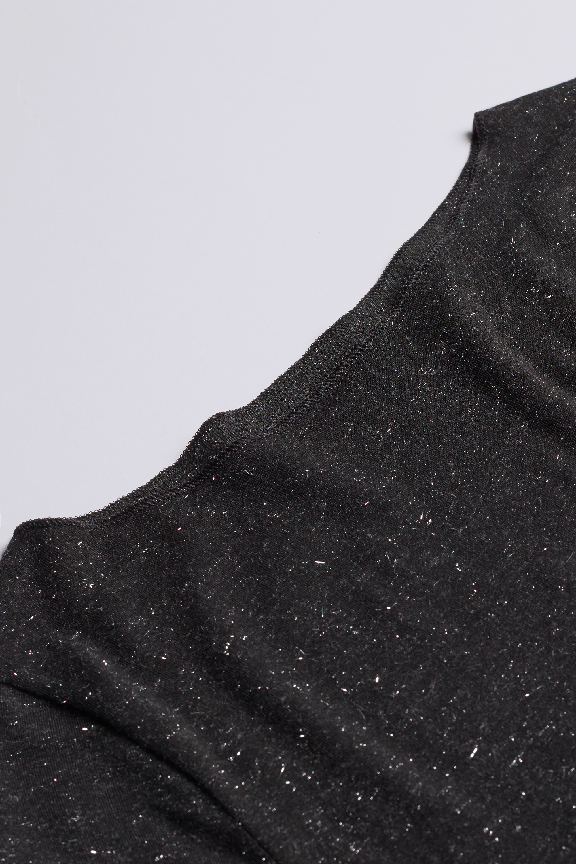 ラメ入りカシミヤ混 ライトモダール ラウンドネックニット