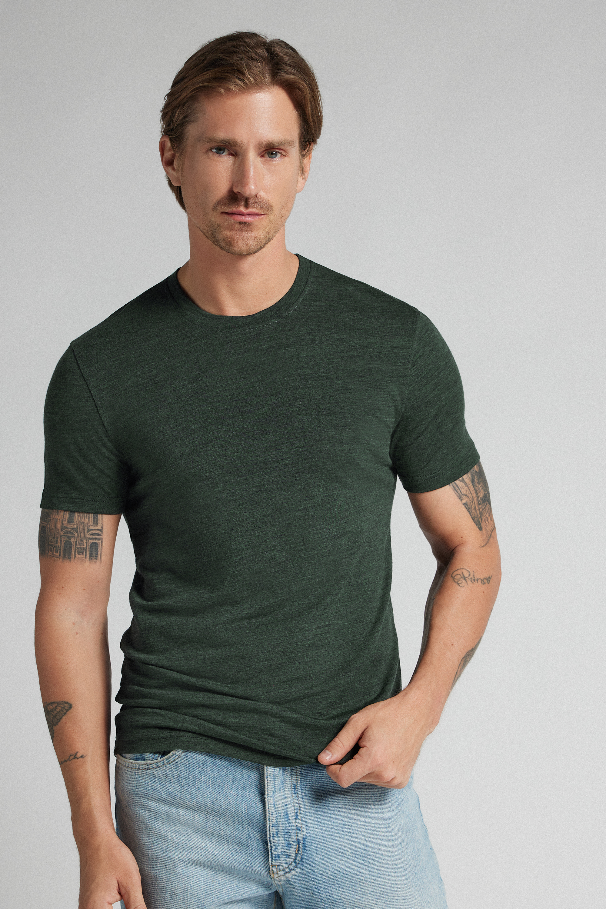 ストレッチメリノウール 半袖Tシャツ