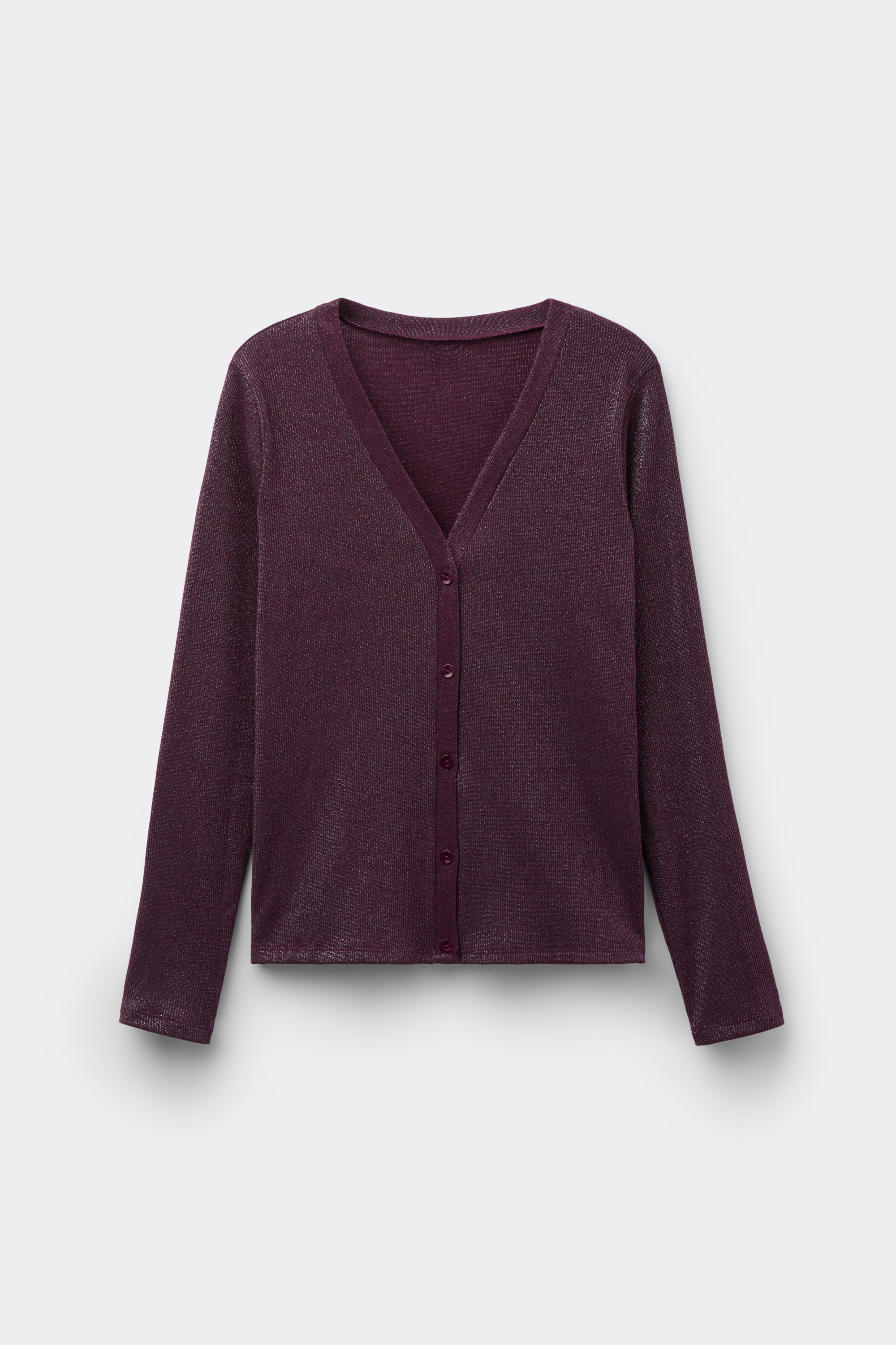 ラメ コットンリブ カーディガン