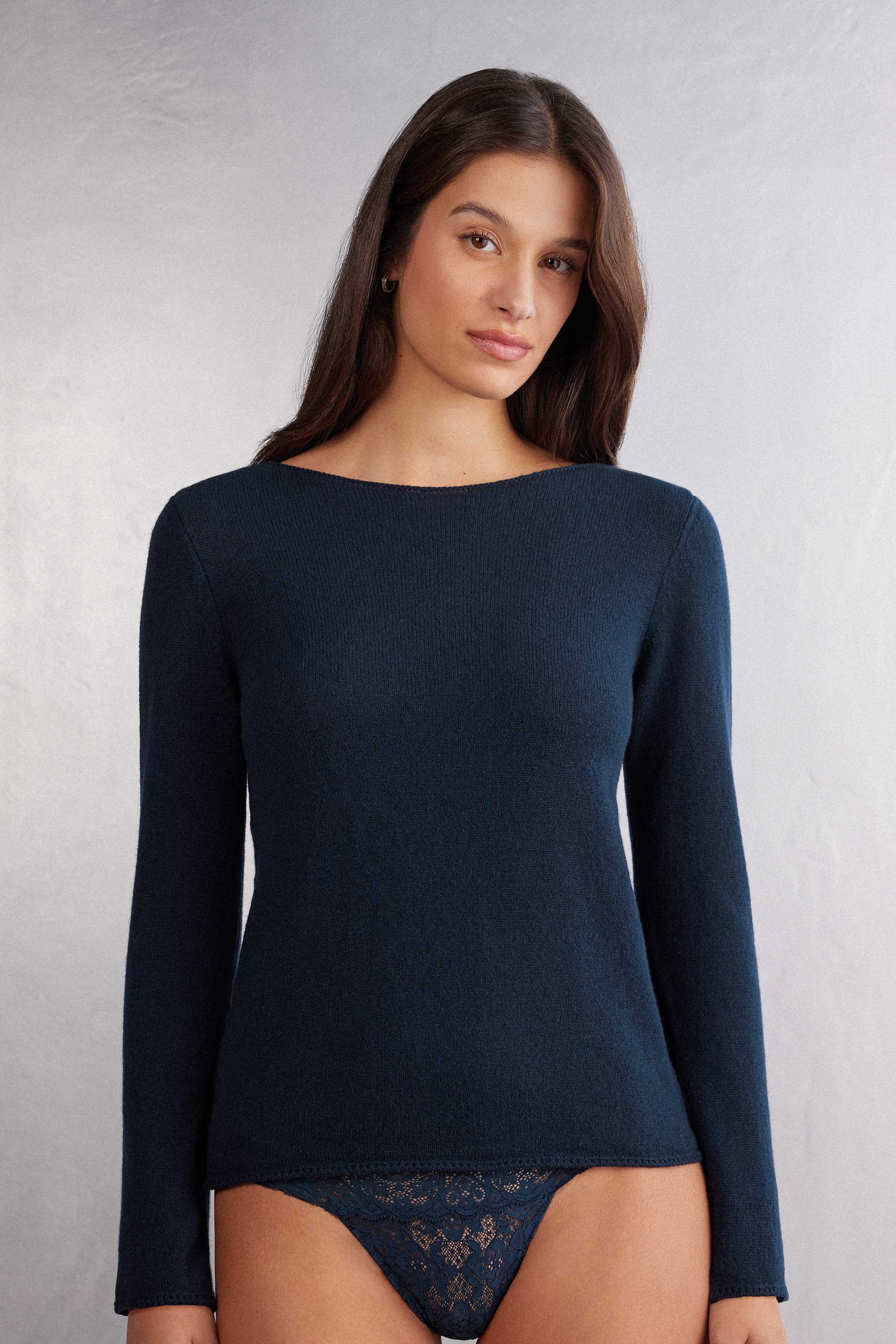 売れ筋商品|||イチ Tシャツ レディース トップス IXWILMA - Long sleeved top - cashmere blue Cashmere Top Long Sleeves | Wolford