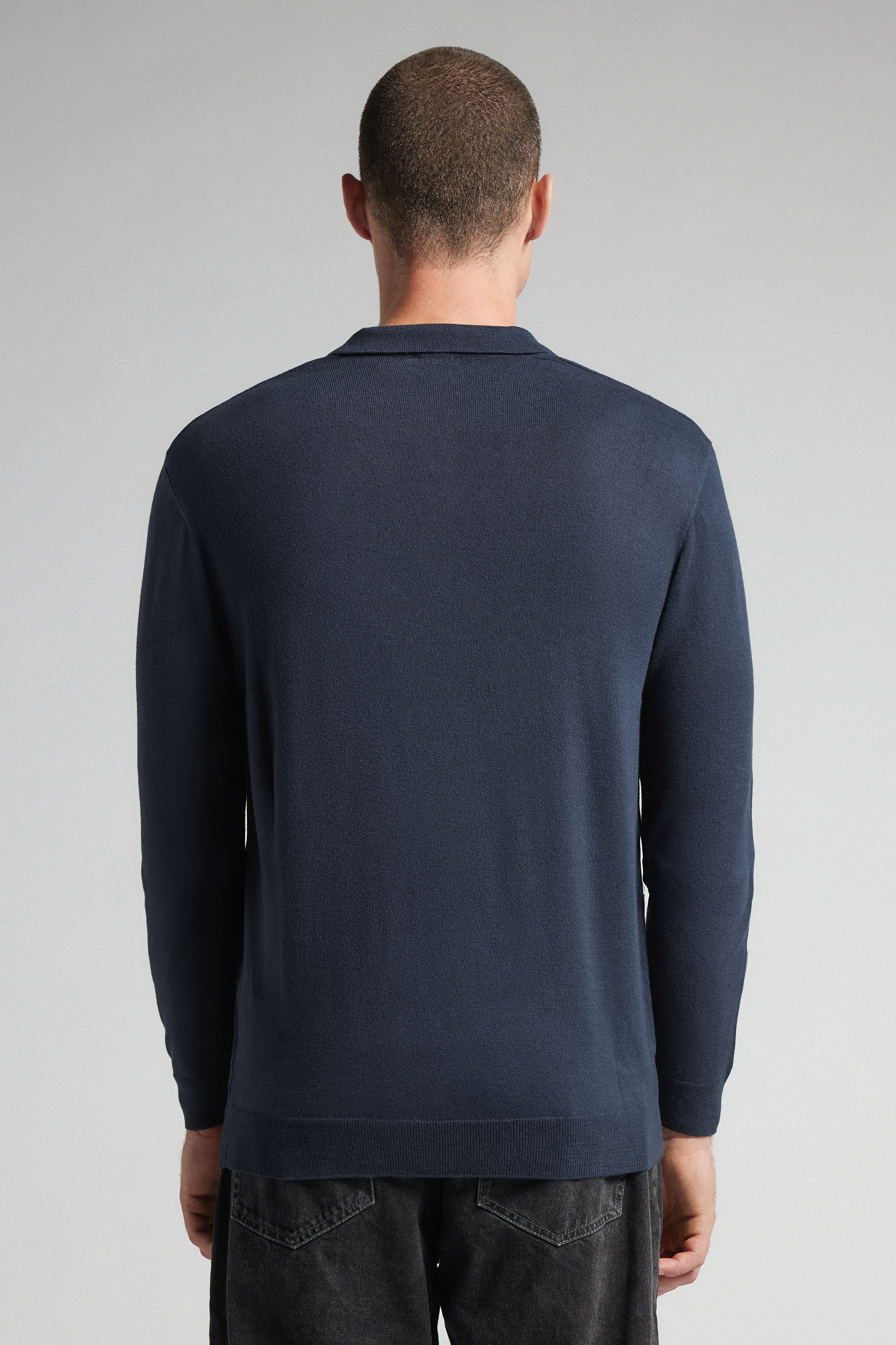 ニット ロングスリーブ ポロシャツ