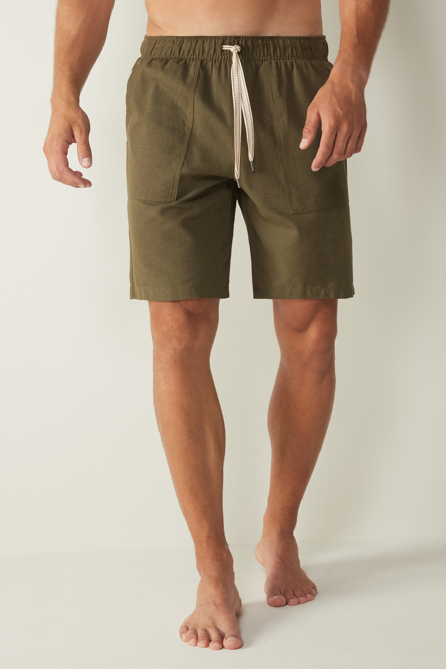Cotton and Linen Bermuda Shorts with Pockets | Intimissimi