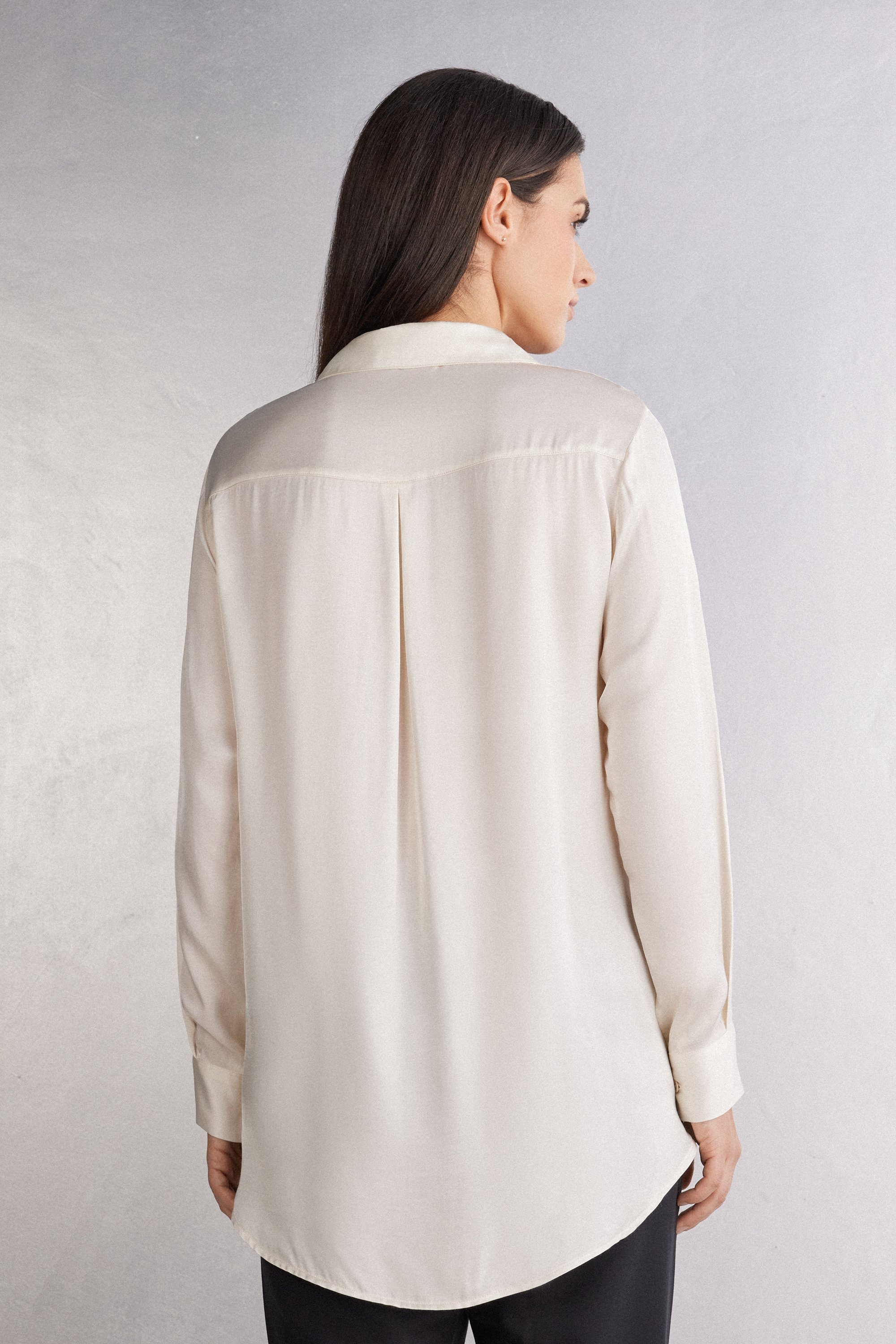 Sleepless Nights ビスコースサテン シャツ