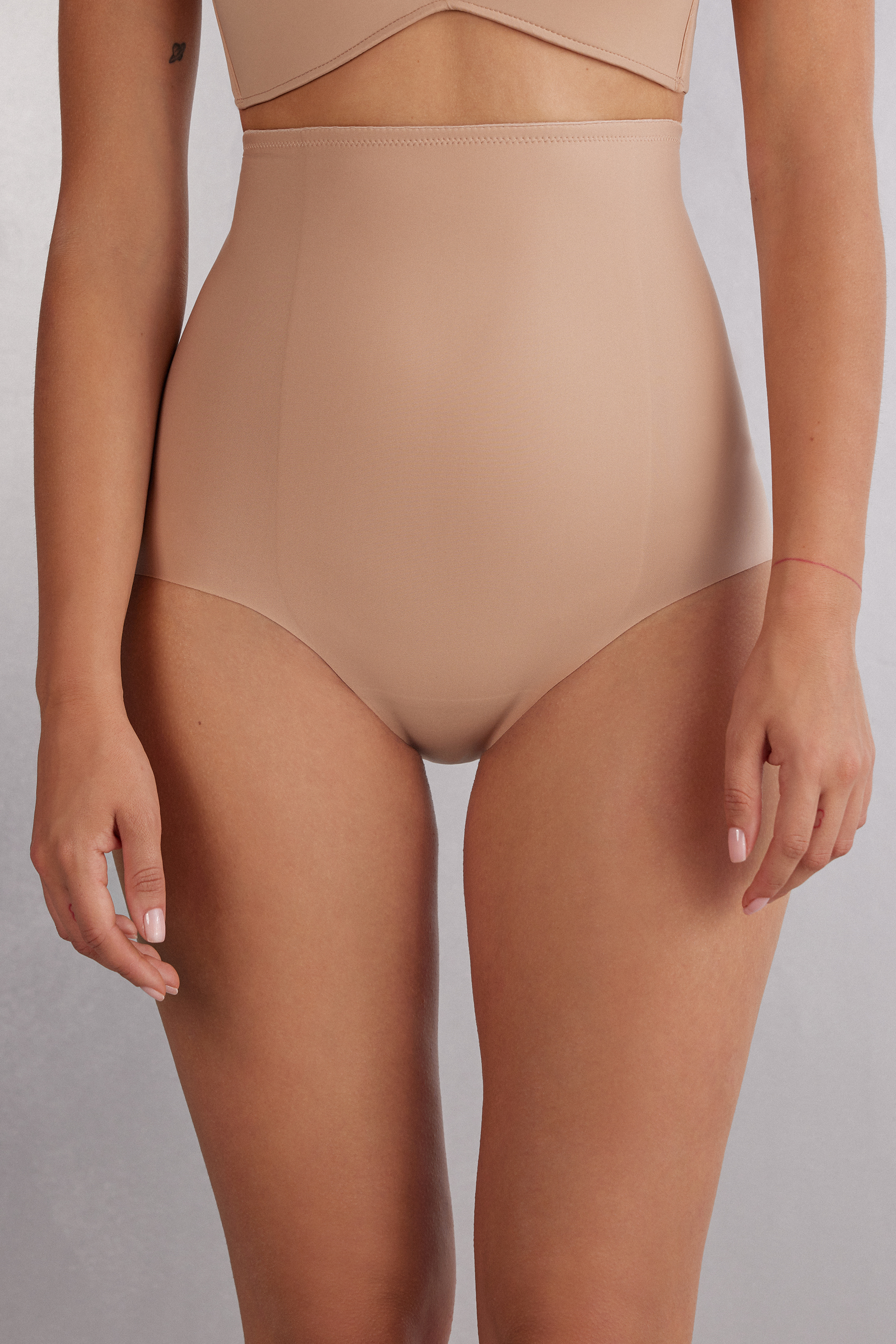 Seamless Microfibre High-Waisted Shaping French Knickers