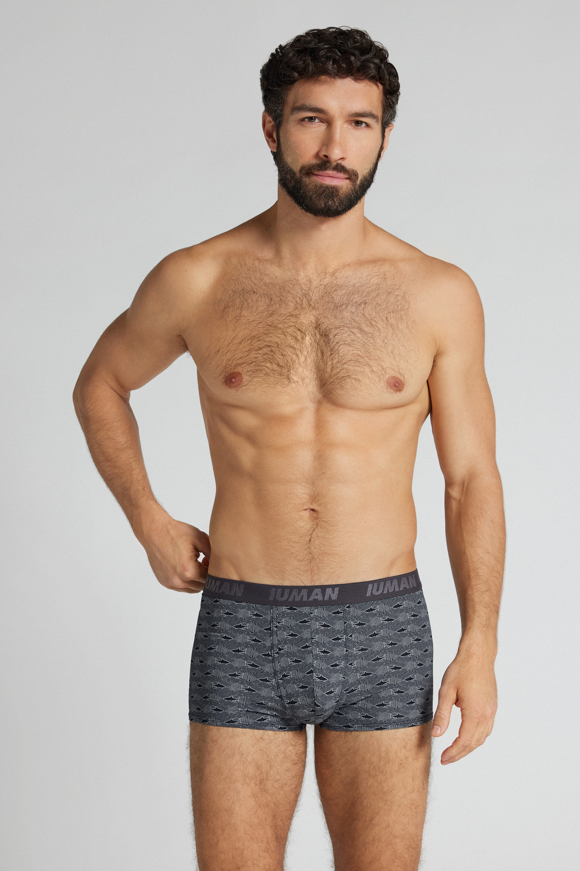 シャークプリント マイクロファイバー ボクサー