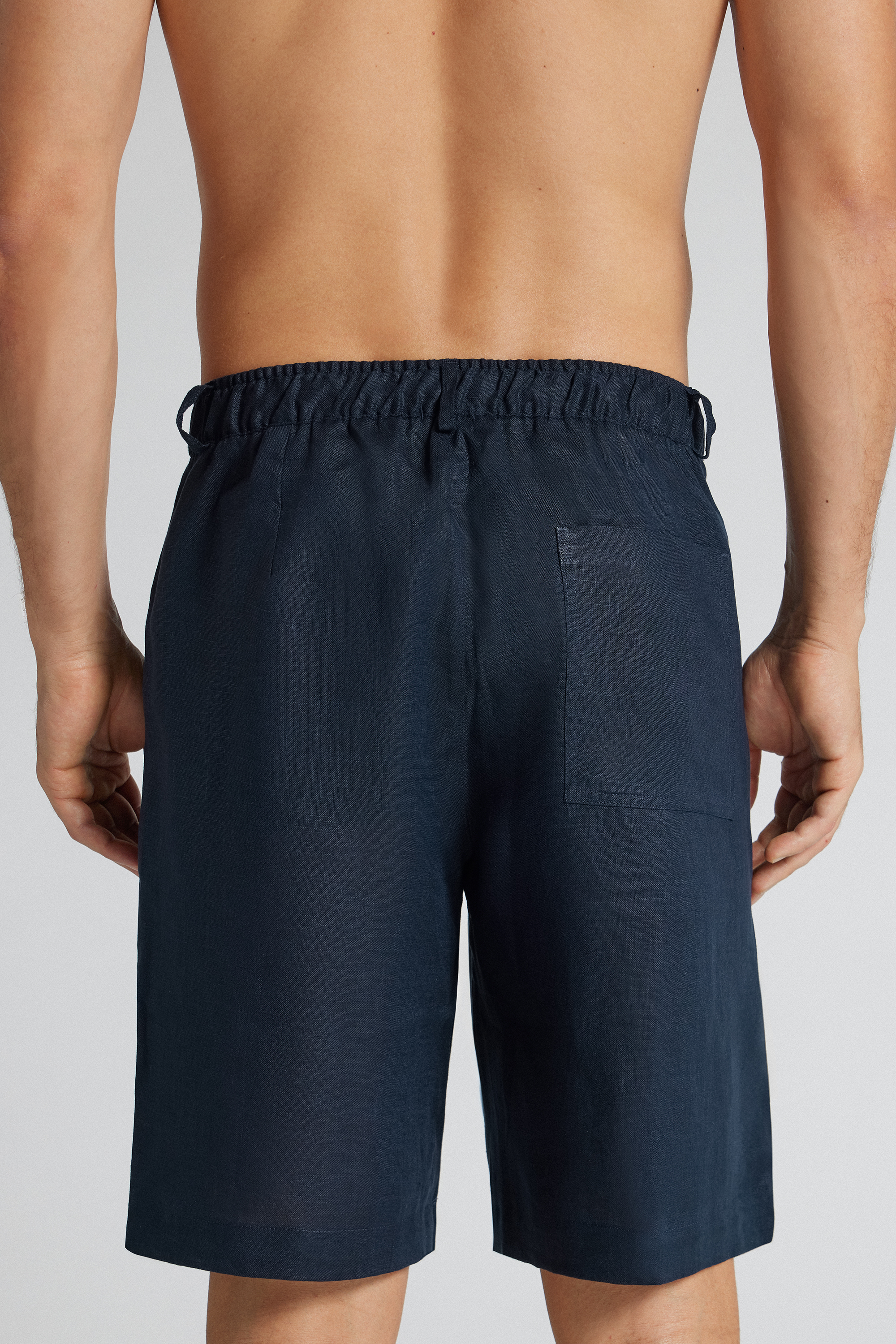 メンズ リネン100% ショートパンツ