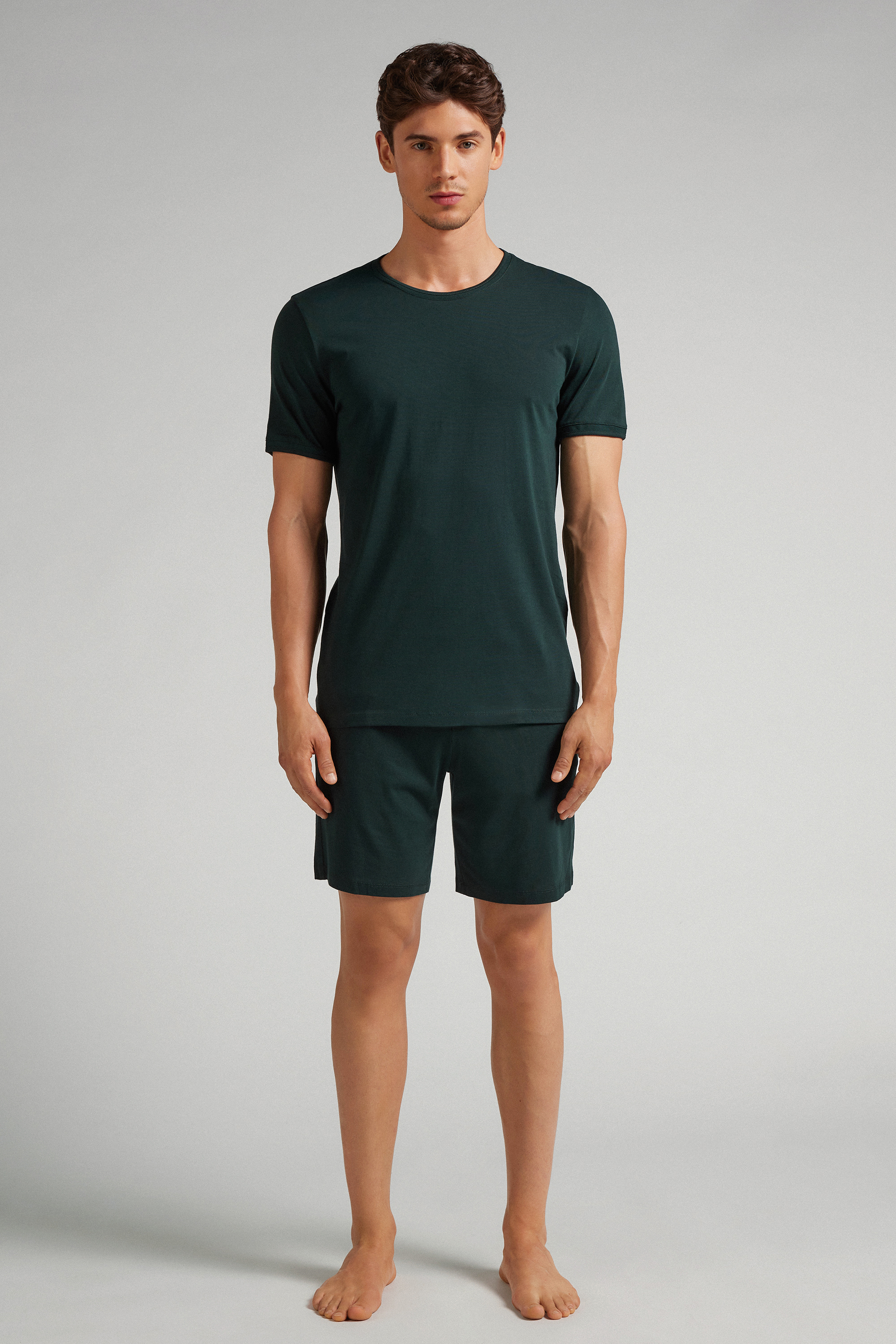 FASLOLSDP Pyjama Herren Kurz - Baumwolle Leinen, Sommer Schlafanzug Set