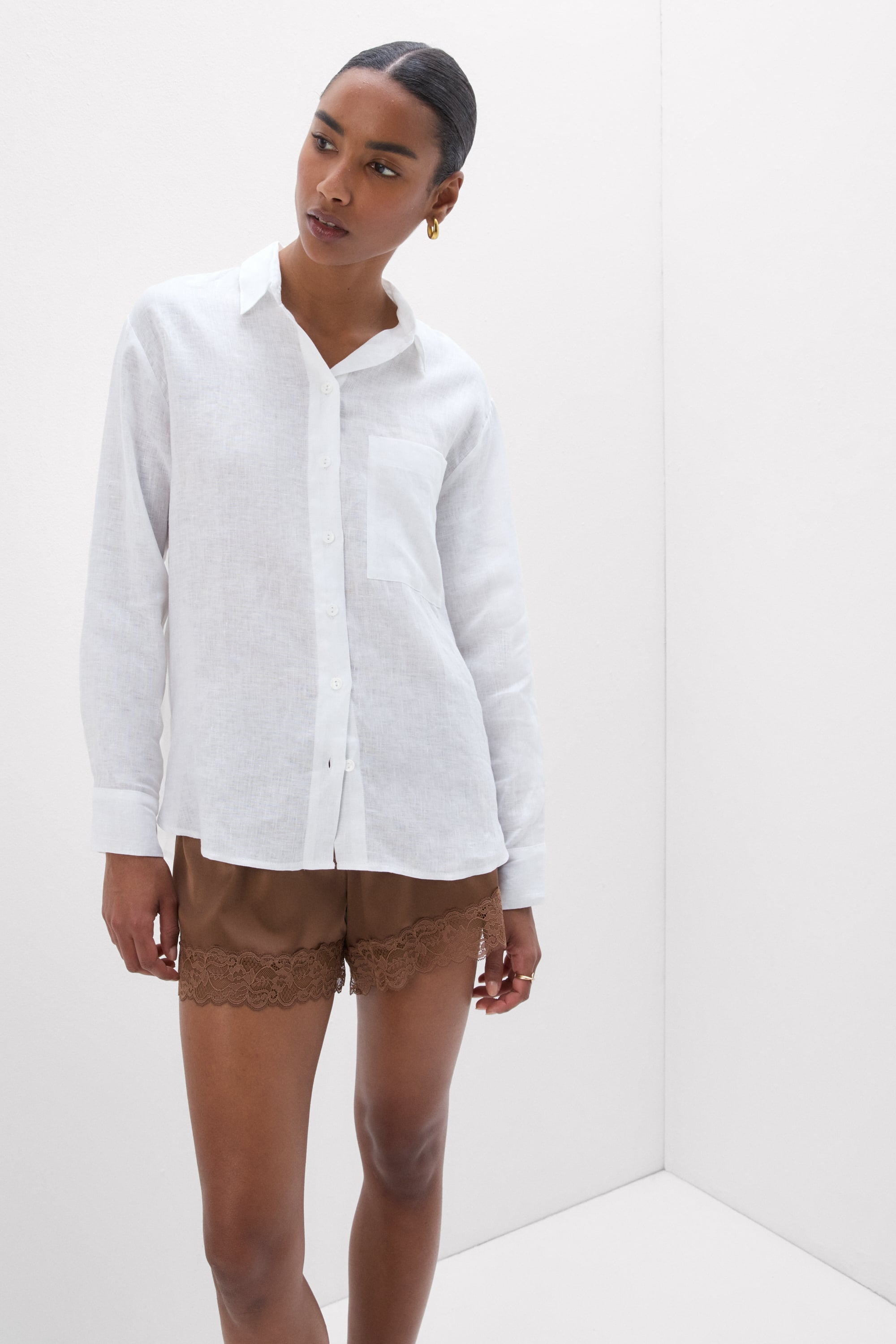 The Pure Linen リネンファブリック シャツ