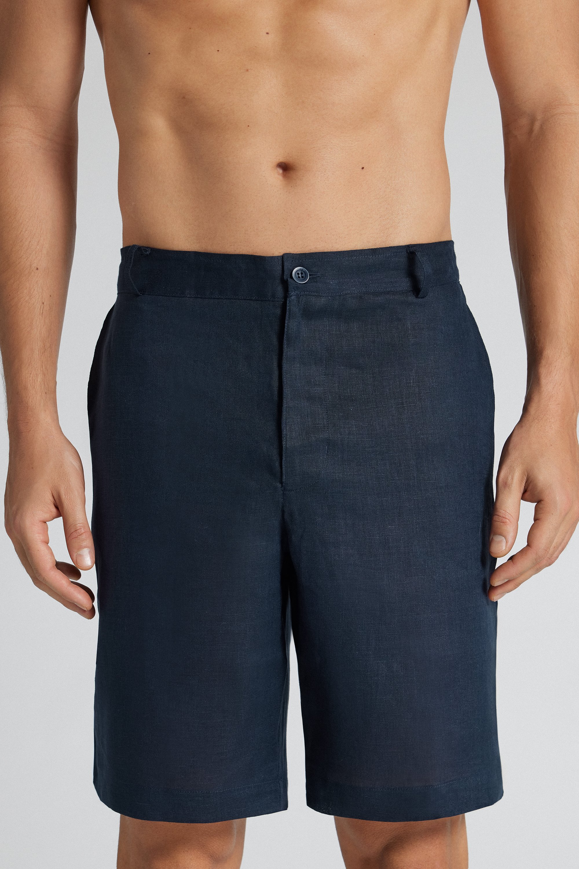 メンズ リネン100% ショートパンツ