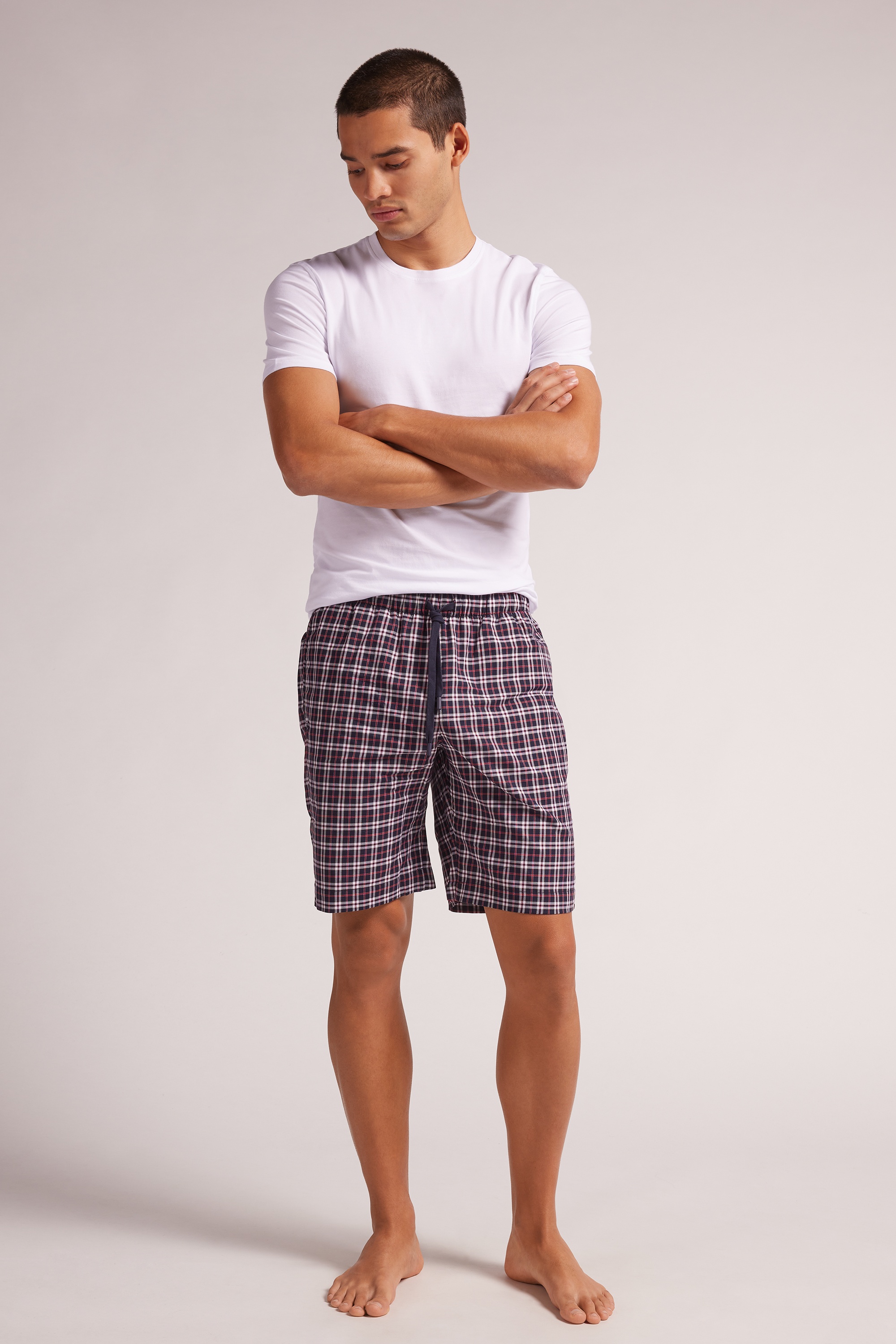 チェック柄ファブリック ショートパンツ