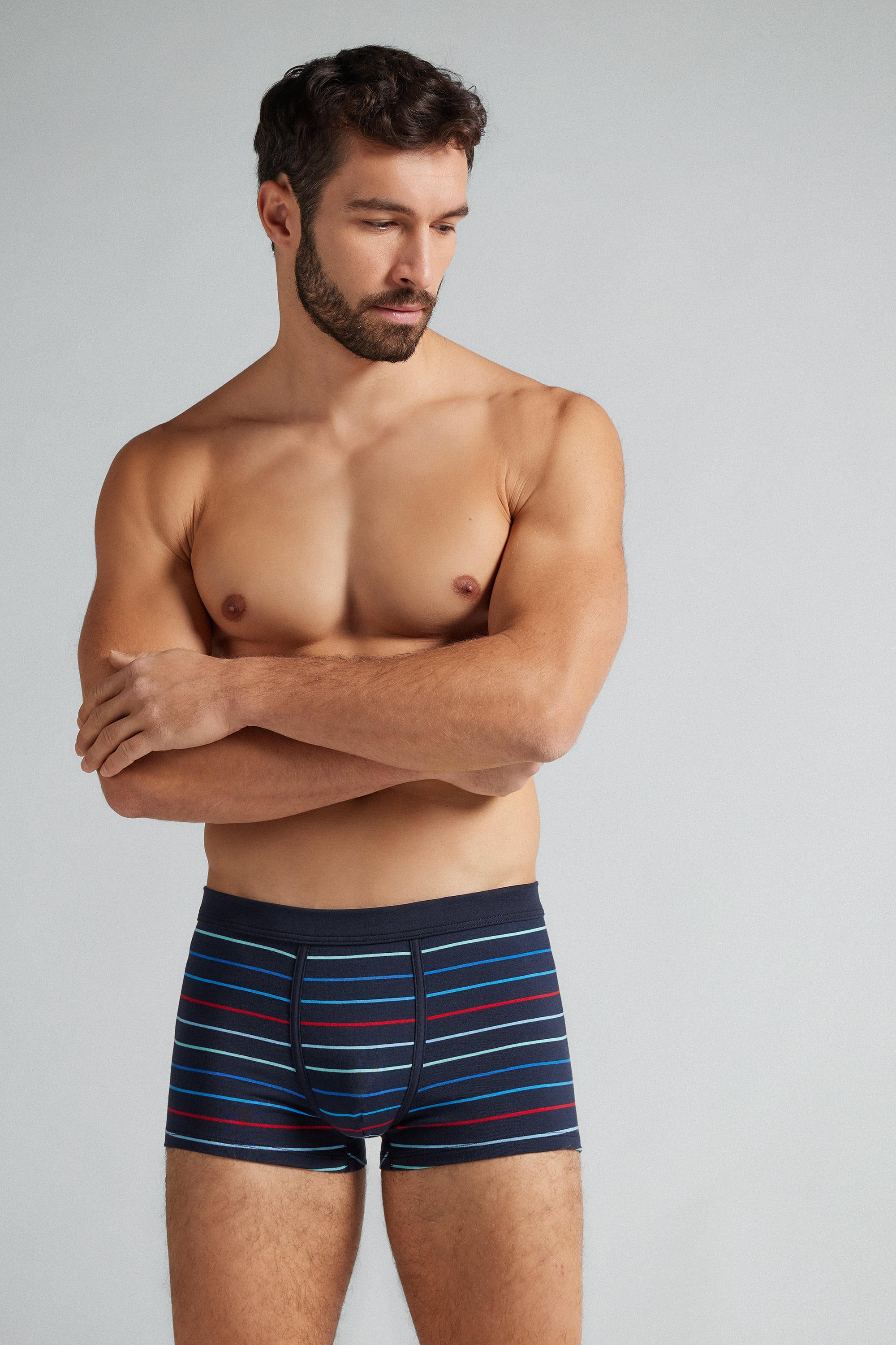 DIM Boxer Uomo In Cotone Elasticizzato – Confezione Da 3, Multicolore, Taglia L, Stampe Moderne