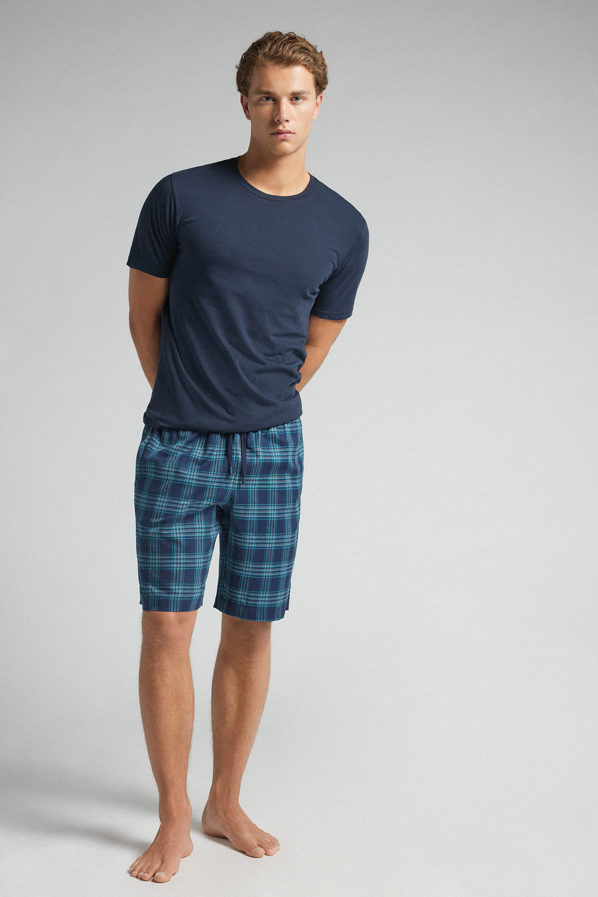 チェックプリントファブリック ショートパンツ