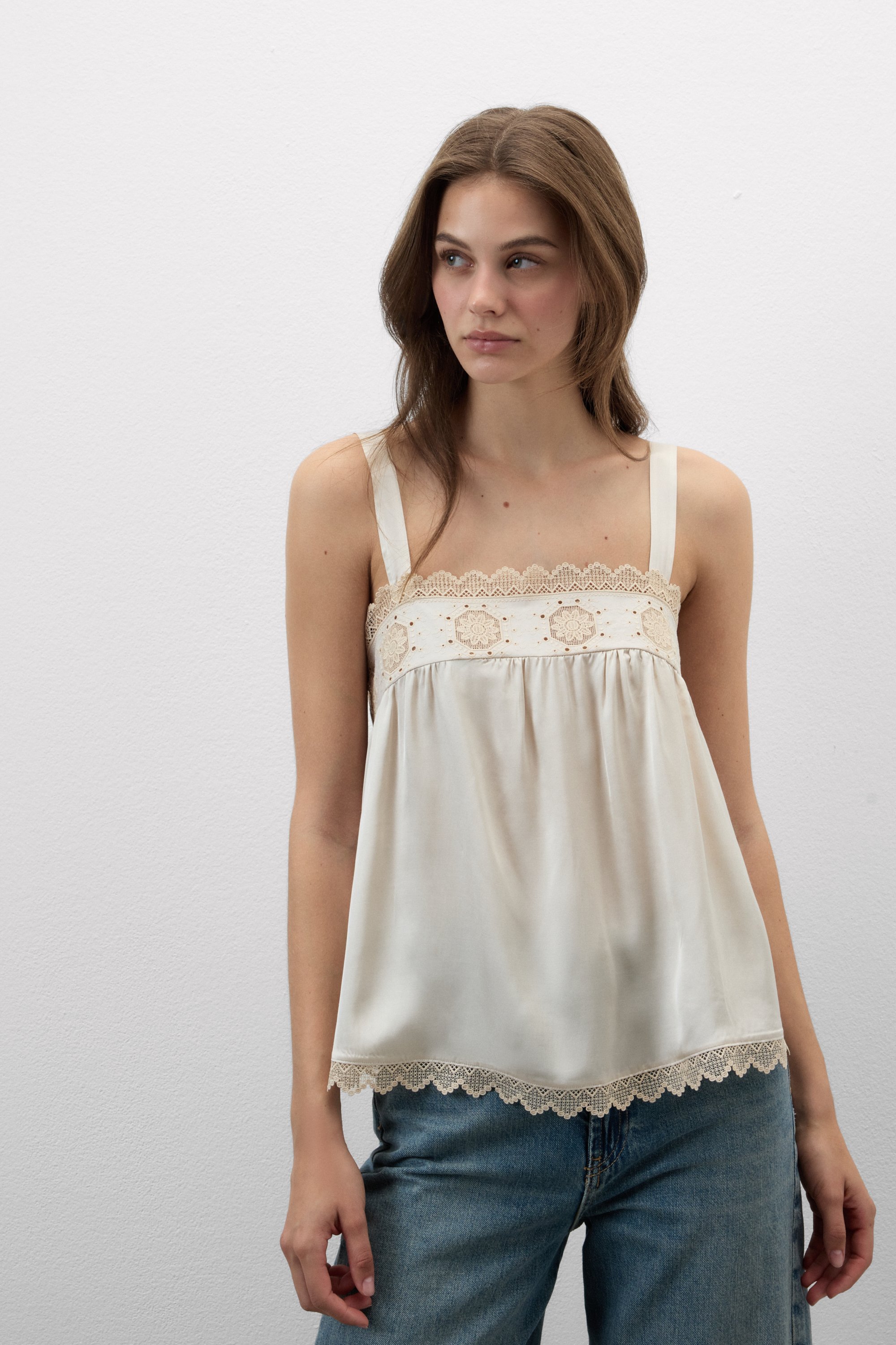 Midsummer Dream ビスコースサテン トップ