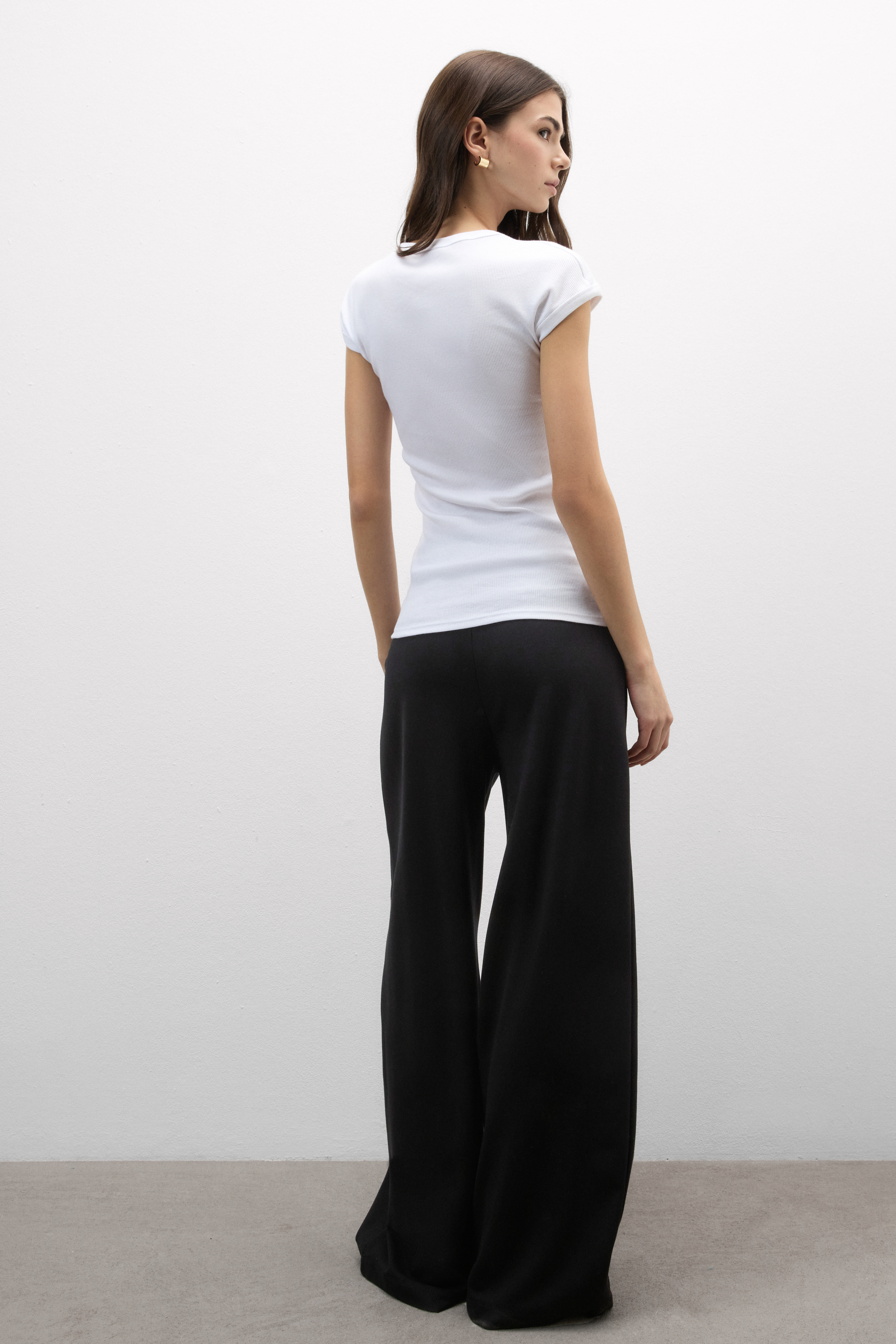 Superiorコットン リブ ショートスリーブ ニット