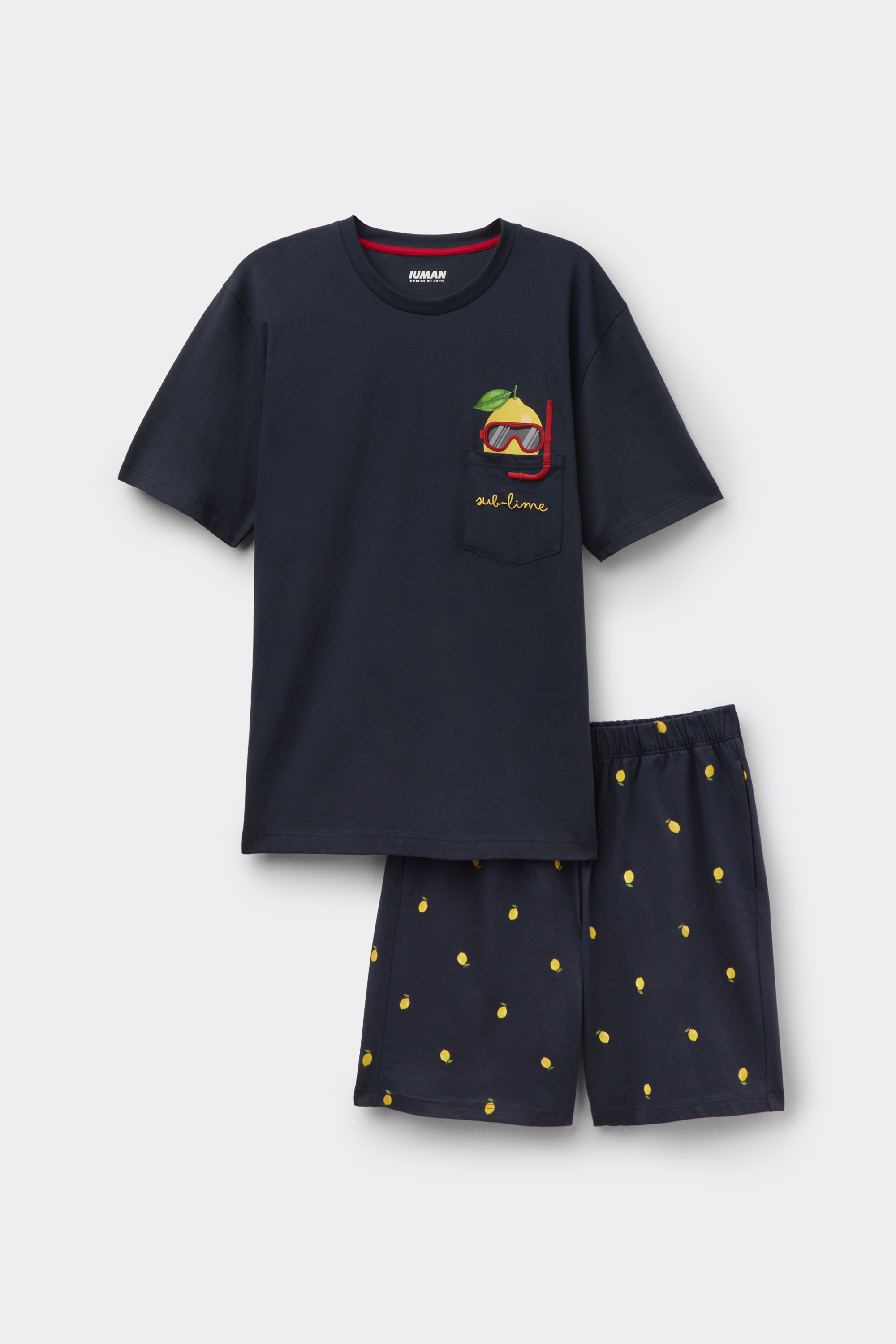 スキューバレモンプリント コットン ショートパジャマ