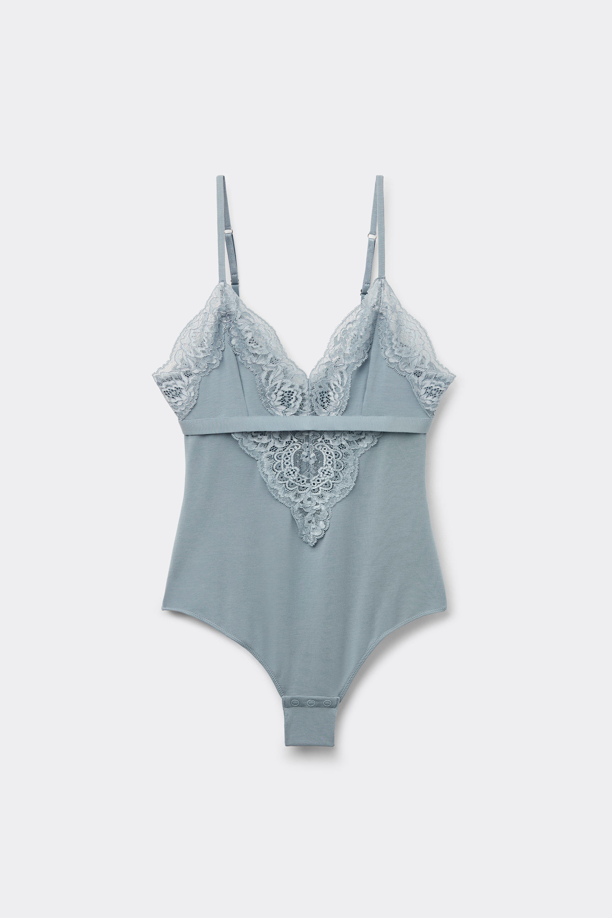 Embrace Simplicity Cotton and Lace Bodysuit