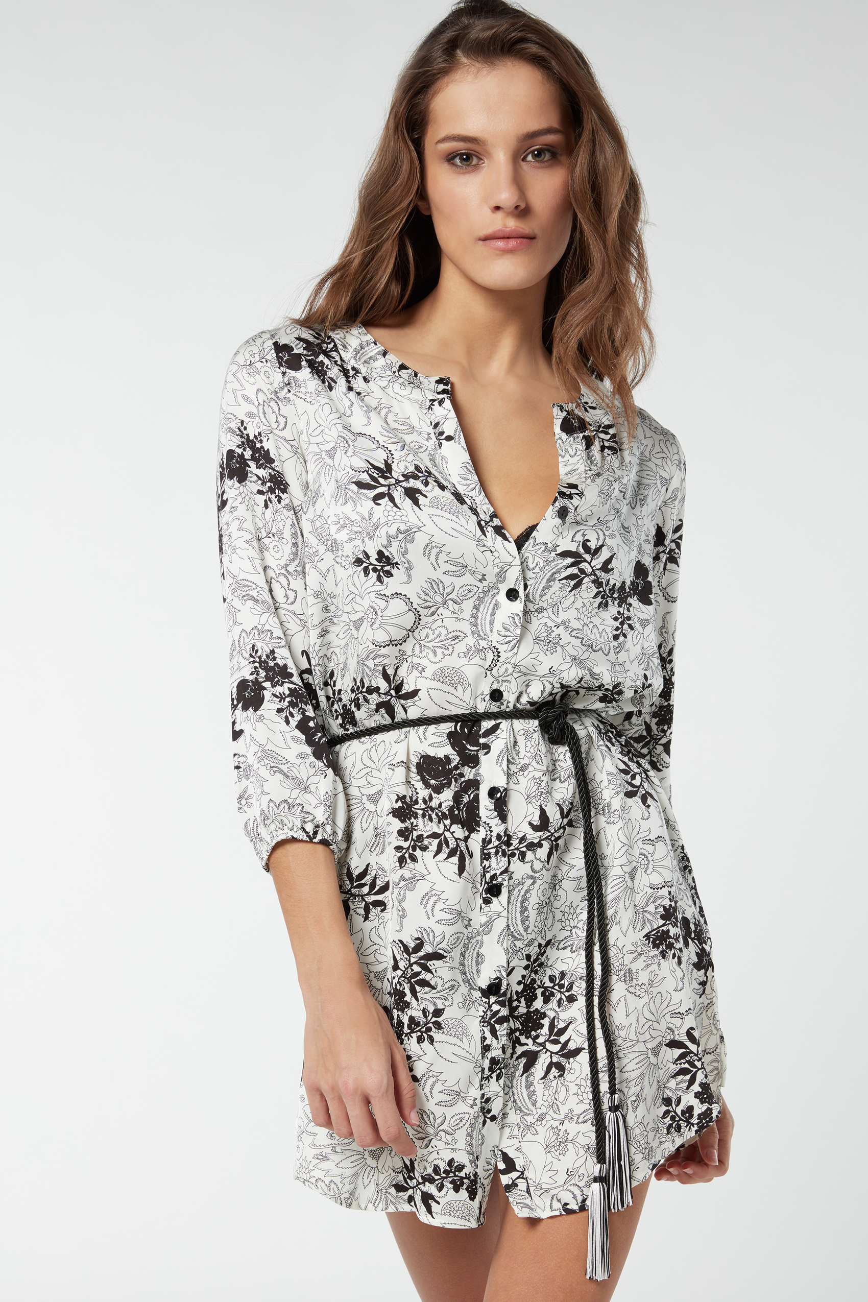 Chemisier in Raso di Viscosa Dots Bouquet | Intimissimi