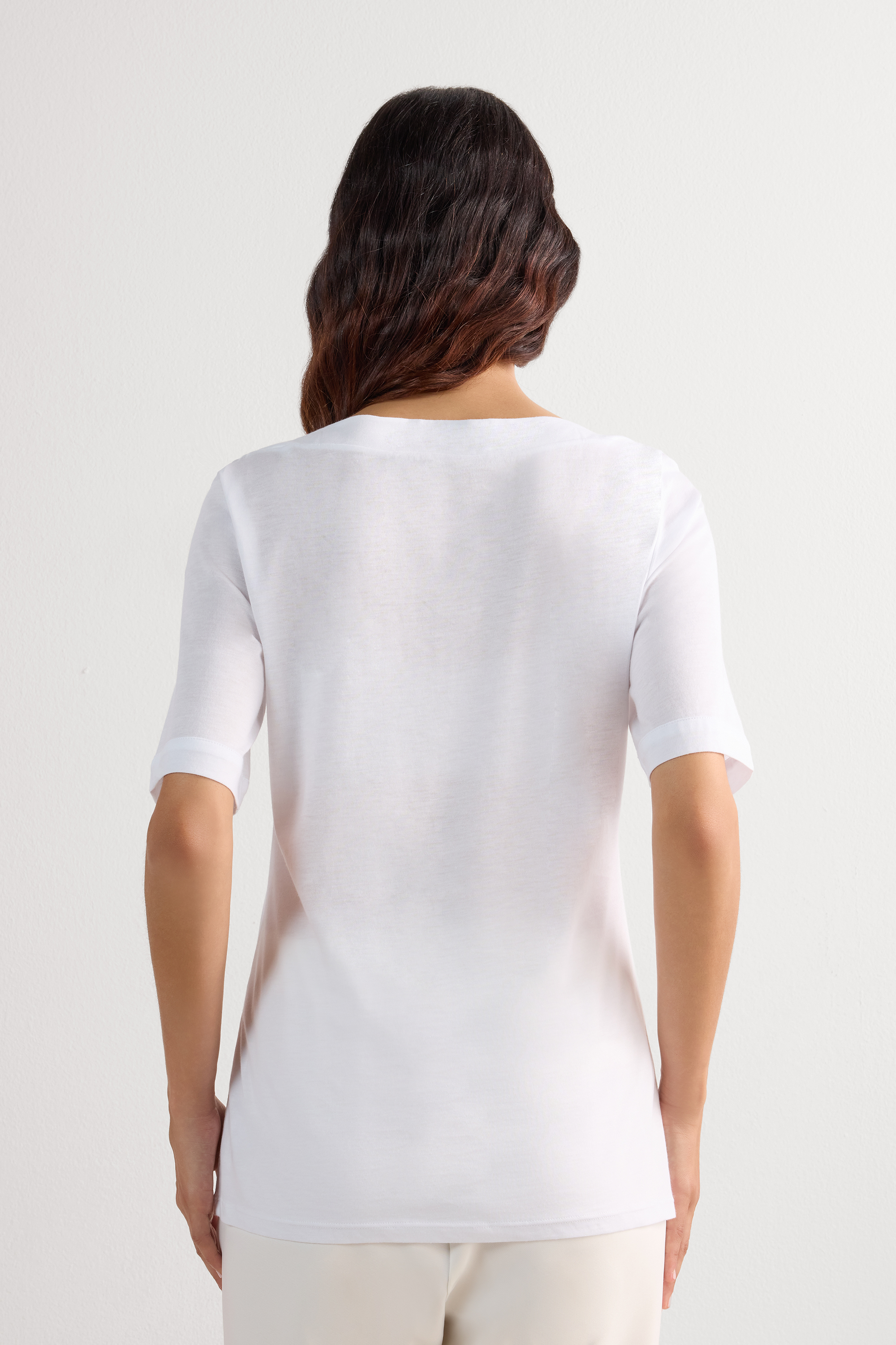 Ultrafreshコットン ショートスリーブ ボートネック ニット