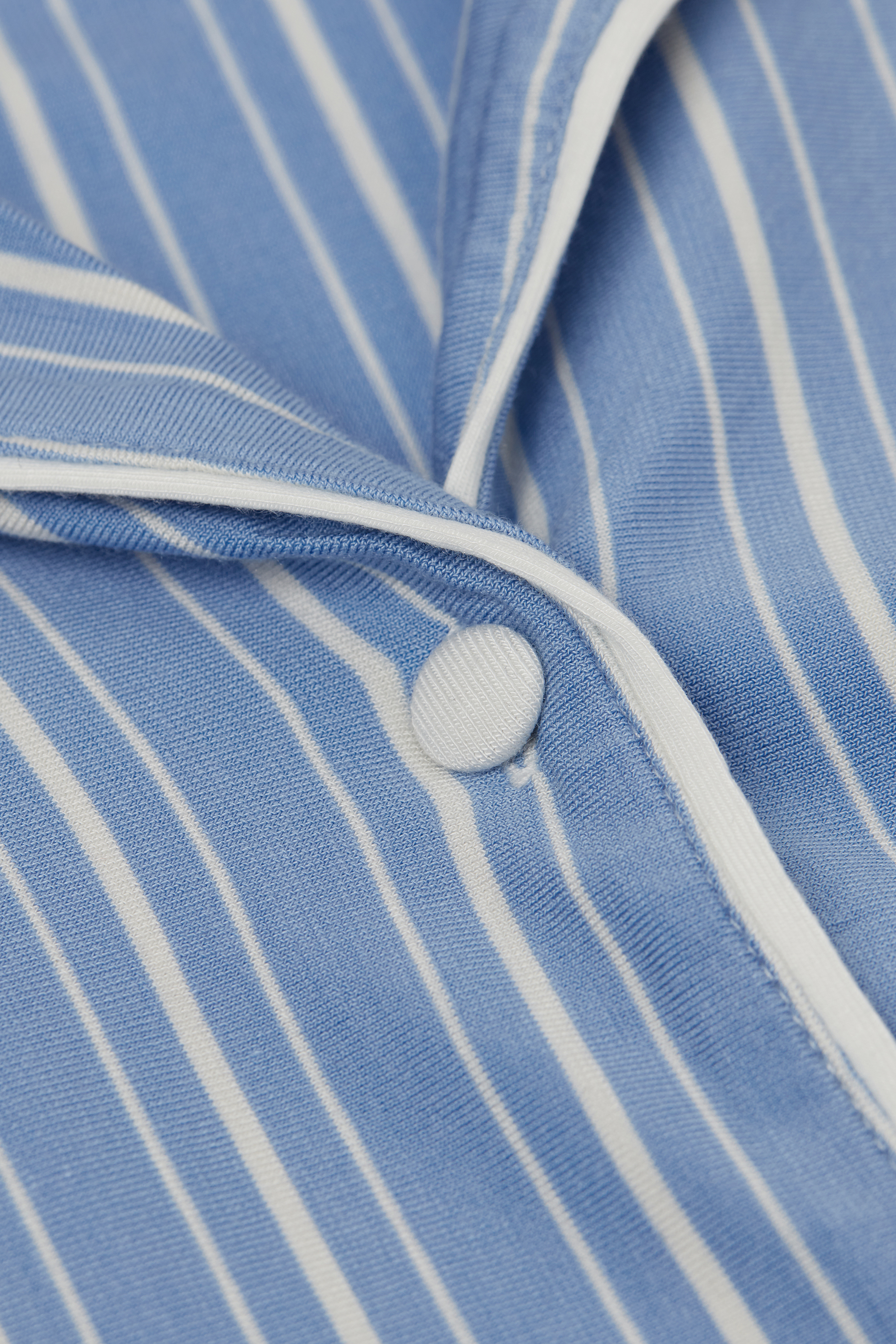 ストライプ オックスフォード オープンフロント モダール ニット